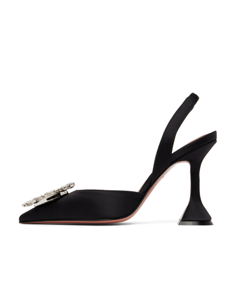 Shop Amina Muaddi Begum Back-laced Heels In Black