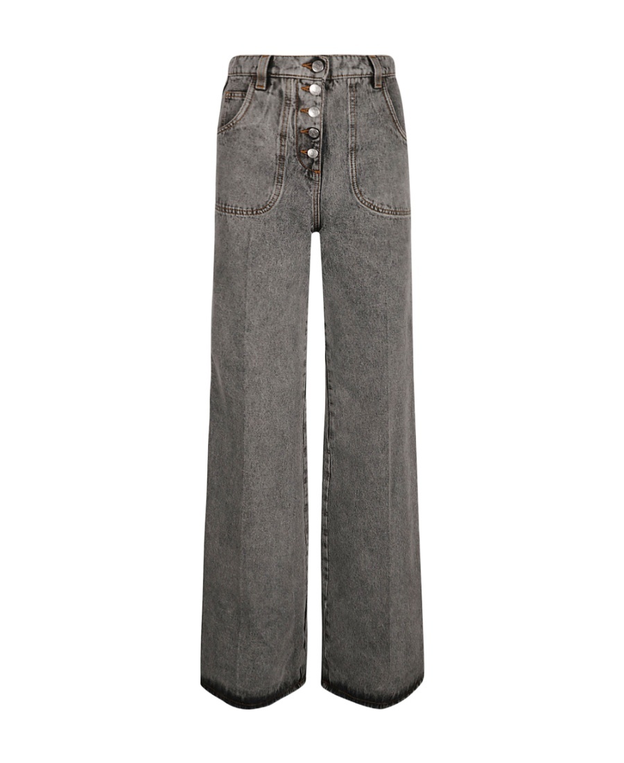 Etro Logo-patch Denim Jeans In Gray