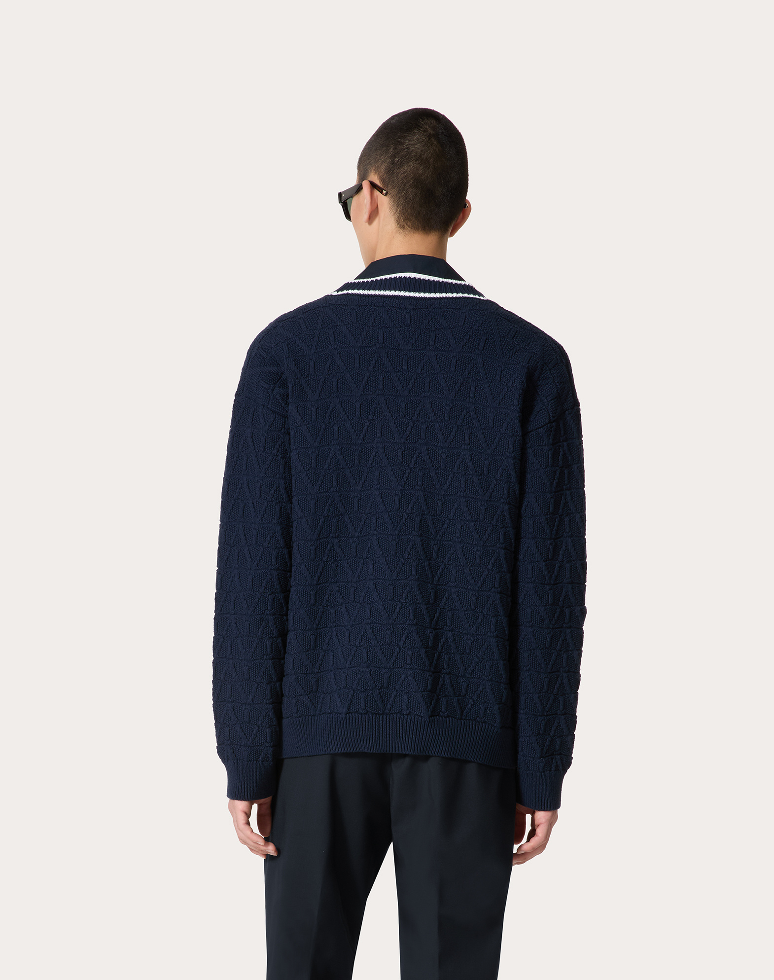 Valentino Toile Iconographe Cotton Cardigan In Black