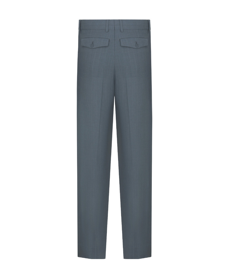 Dior Belt Ring Wool Casual Pants In Blue
