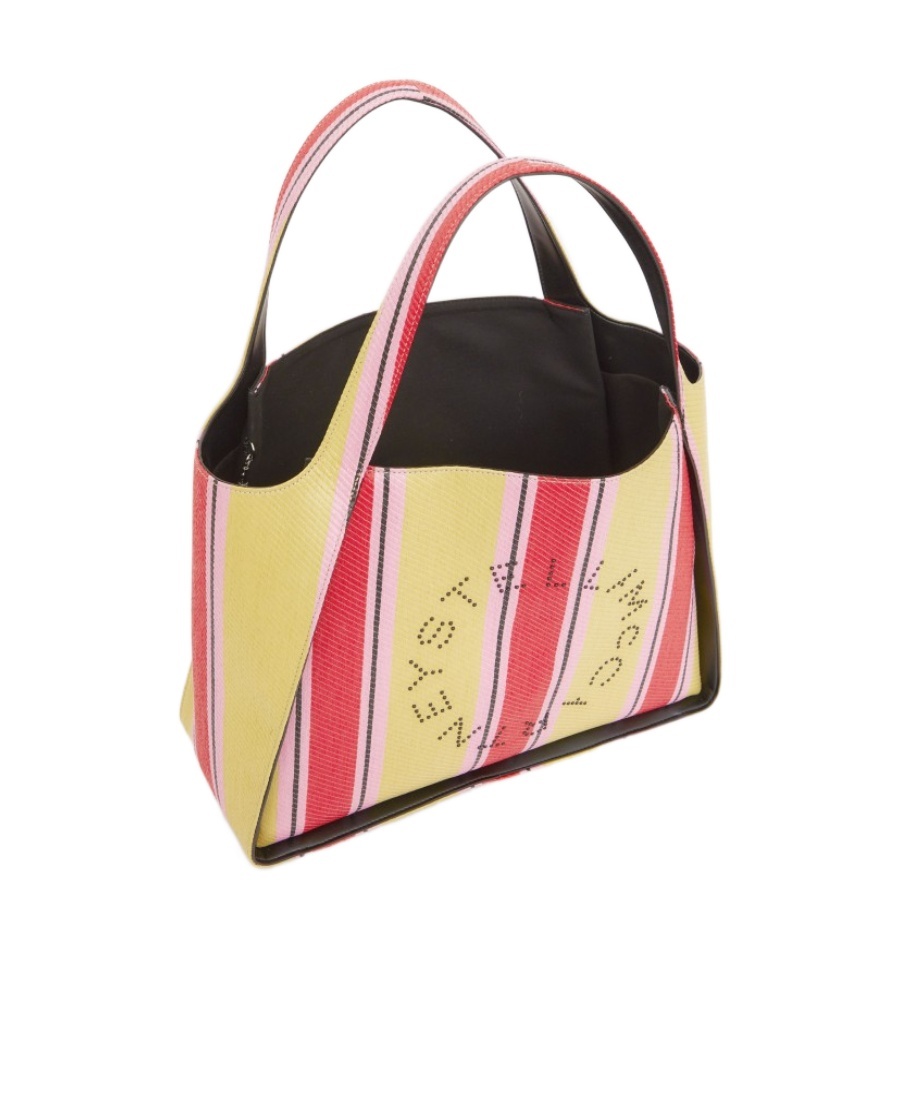 Stella Mccartney Striped Logo Embellished Tote Bag In Multicolor