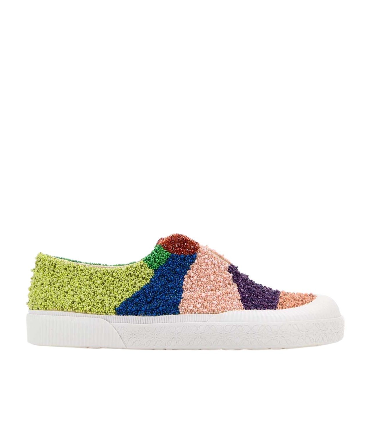 Loewe Slip On Terra Vulca In Tessuto Decorato Uomo In Multicolor