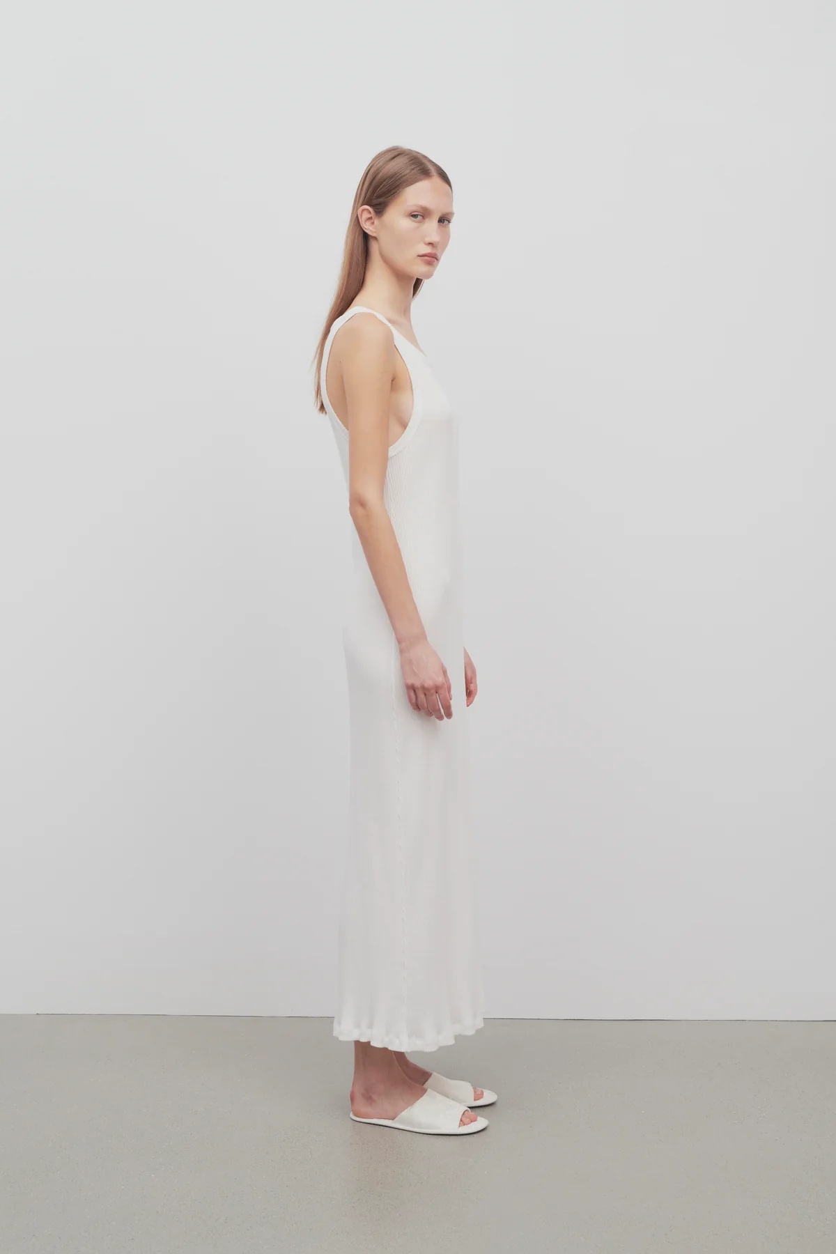 The Row Sleeveless Dress In White