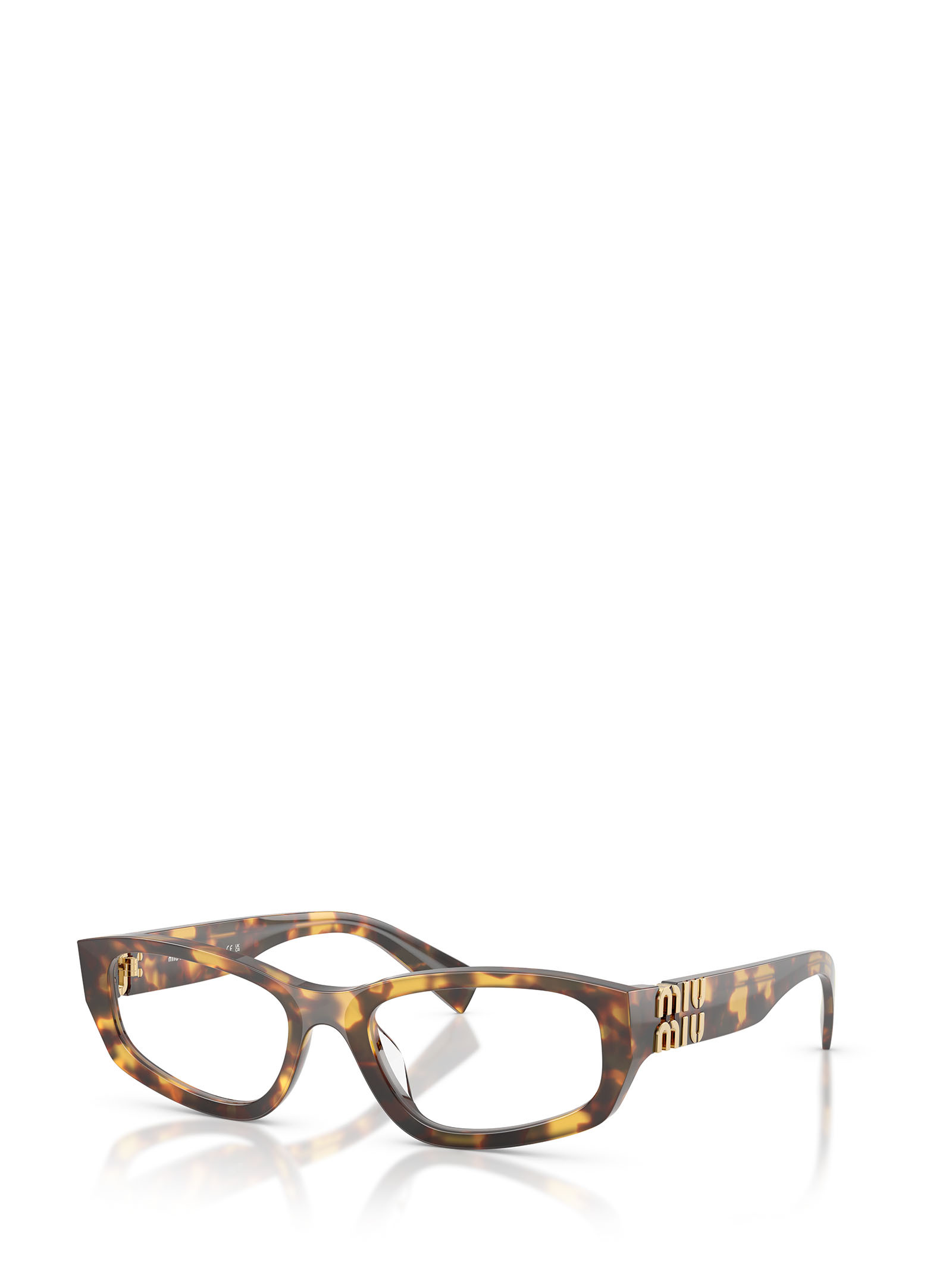 Miu Miu 0mu 04yv Rectangular Tortoiseshell Acetate Eyeglasses In Multi