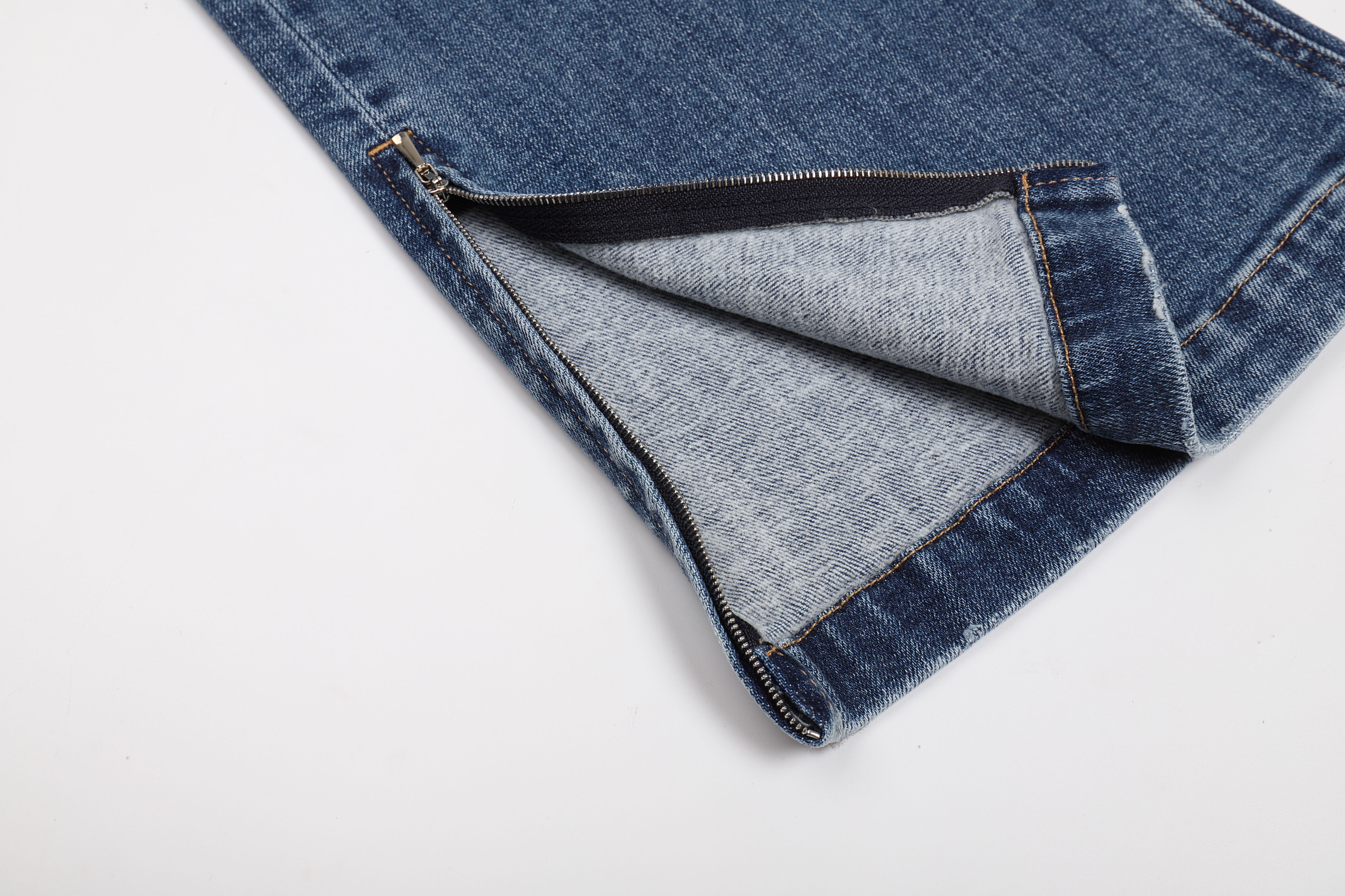 Liuregali Straight Zipper Jeans In Blue