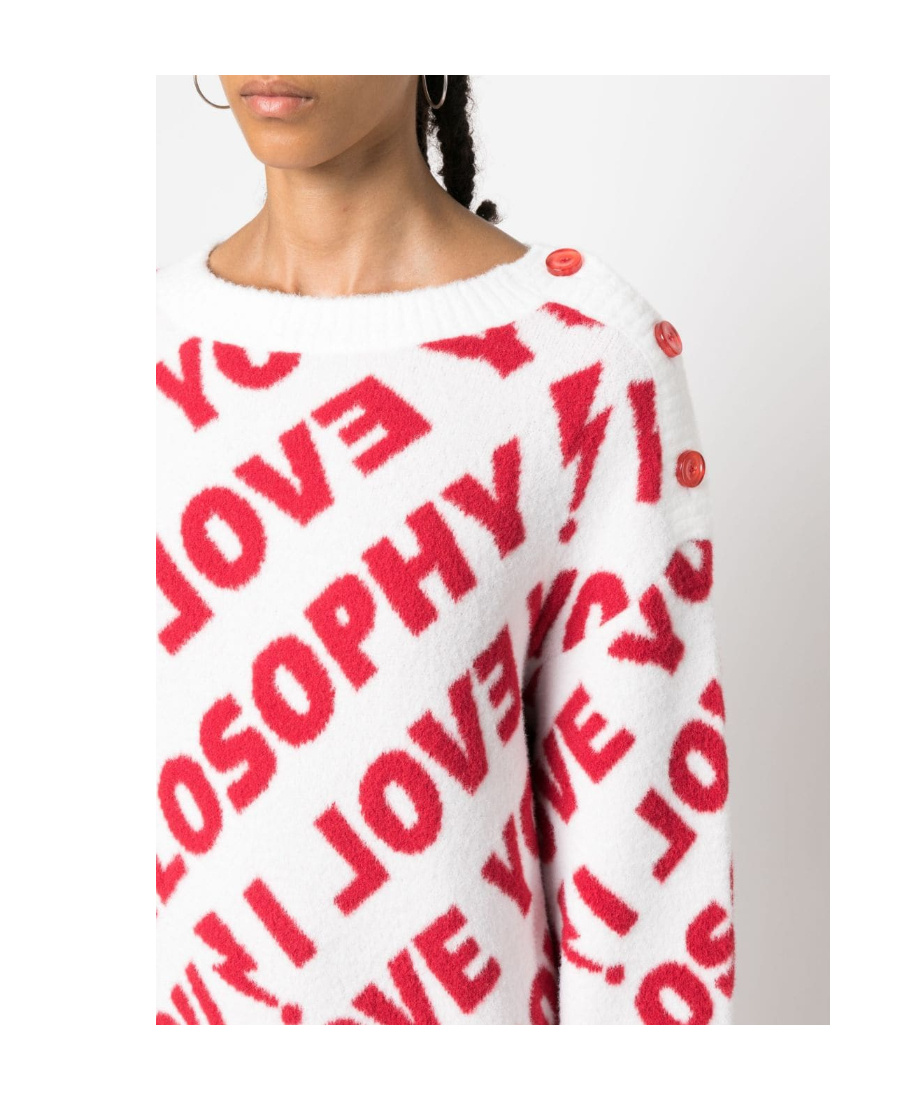 Philosophy Di Lorenzo Serafini I Love You Philosophy Knitted Jumper Sweater In White