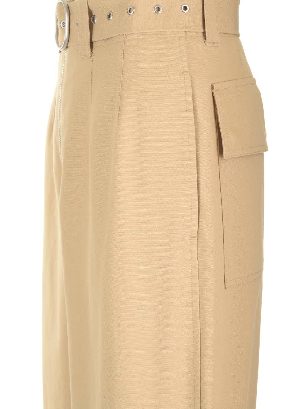Jil Sander Straight-leg Cotton Trousers In Nude