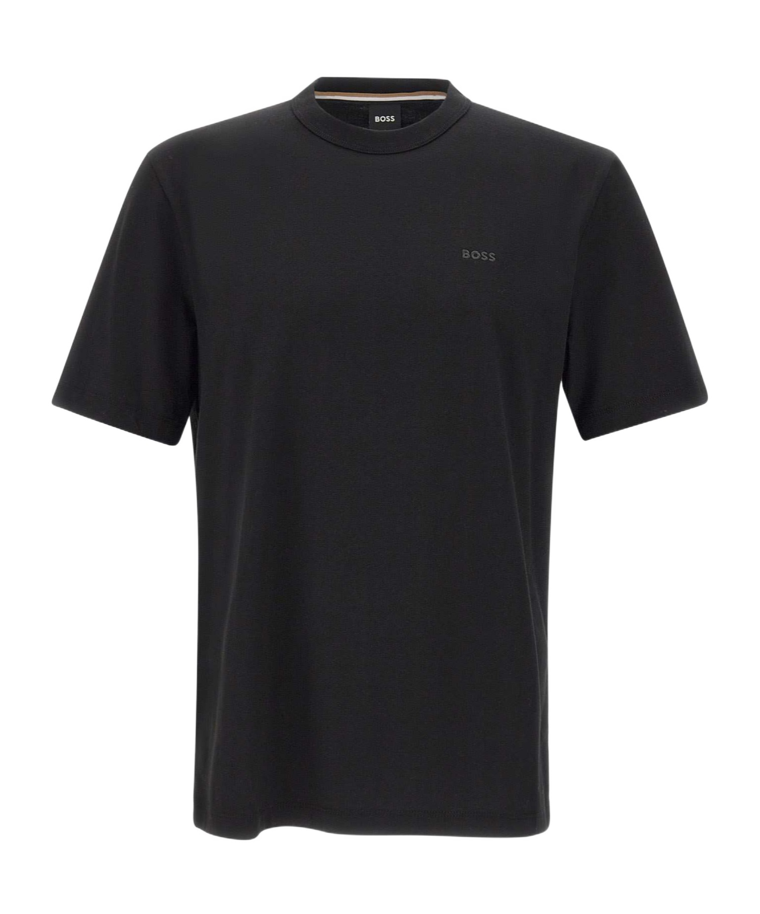 Hugo Boss Crew Neck Cotton T-shirt With Short Sleeves In Black