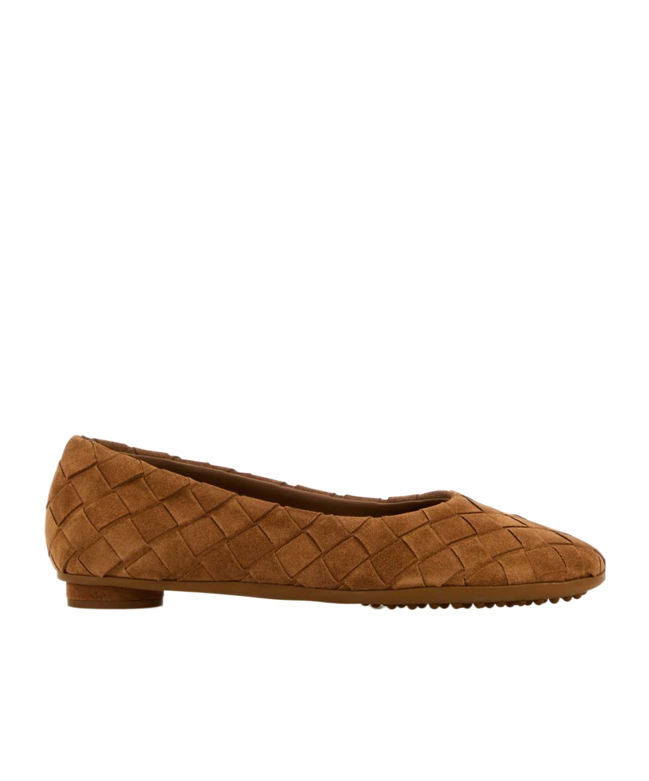Shop Bottega Veneta Intrecciato Flat Shoes In Brown