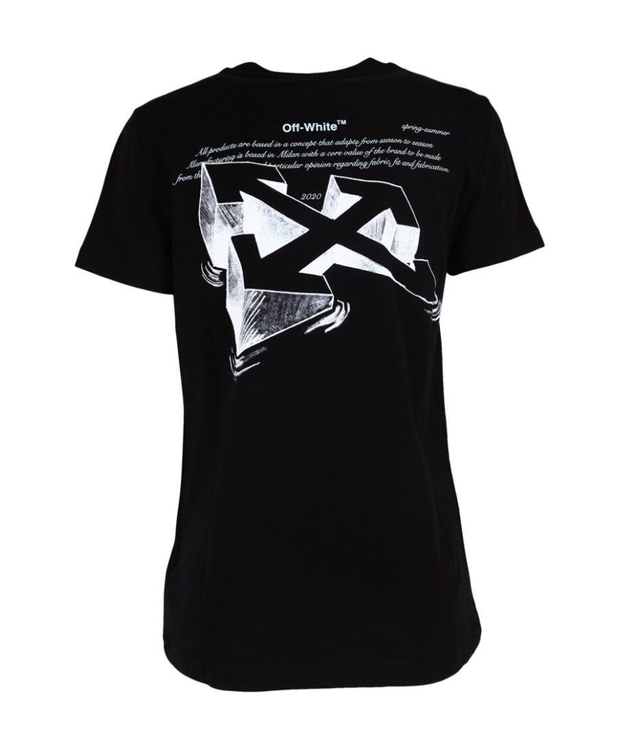 Off-white Graphic Print Cotton T-shirt In Black