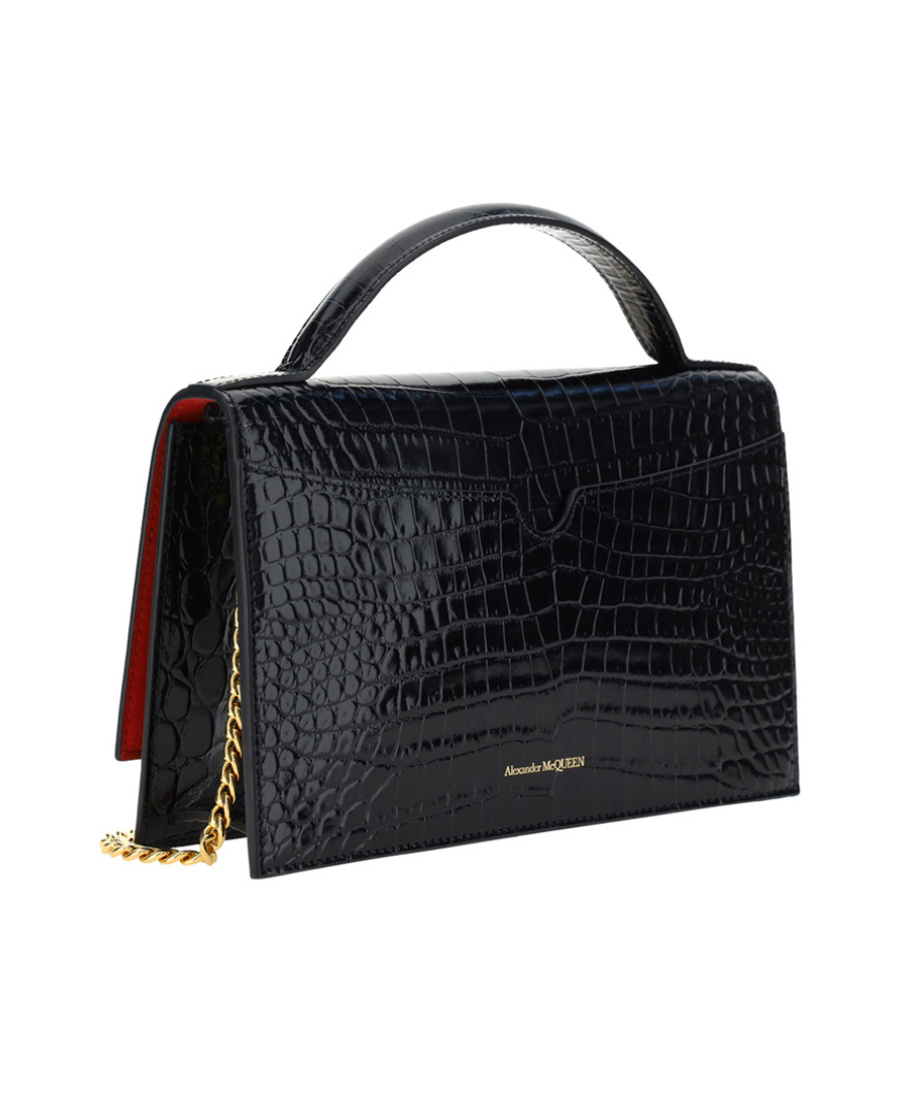 Alexander Mcqueen Top Handle Skull Bag In Black