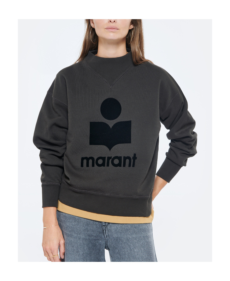 Isabel Marant Étoile Isabel Marant Etoile Moby Sweatshirt With Flocked Logo In Black