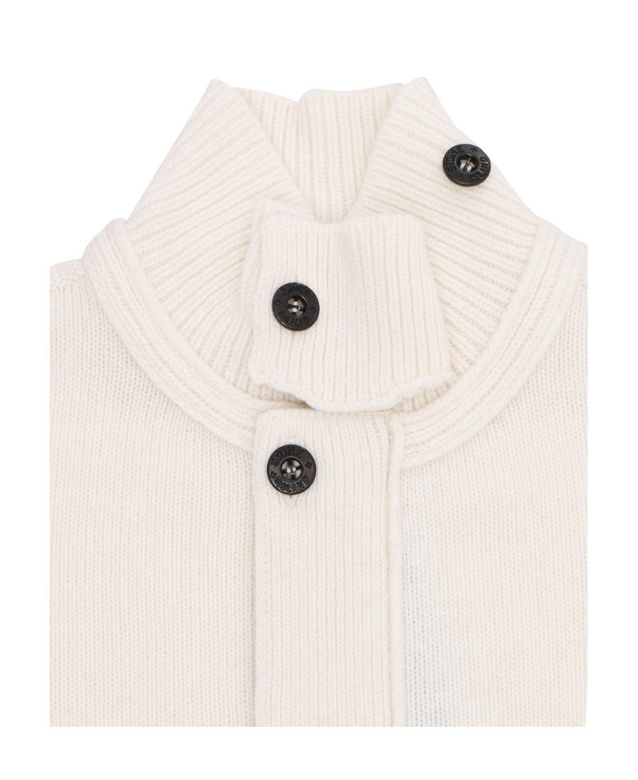 Stone Island Compass-motif Knitted Jacket In Nude