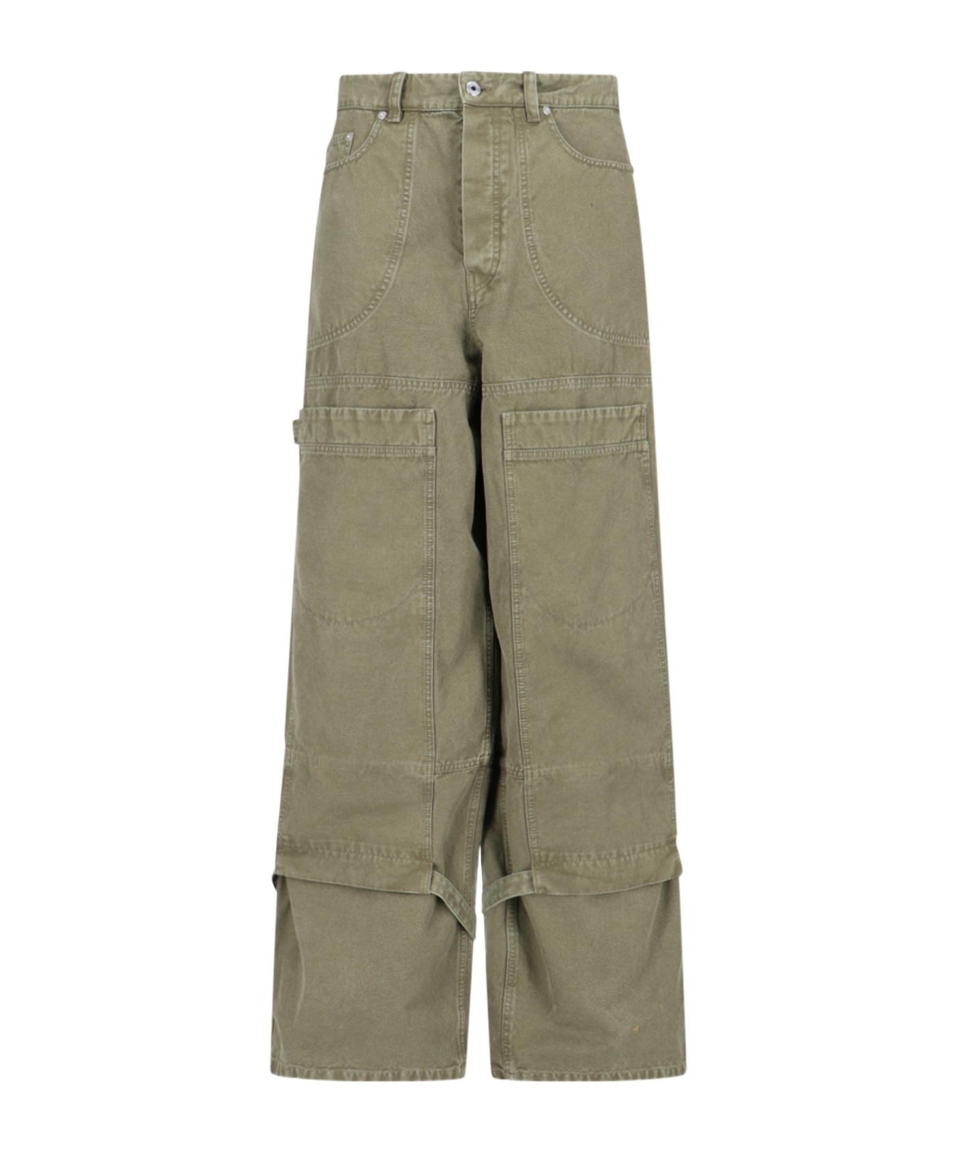 Off-white Military Green Canvas Carpenter Pants In Gray