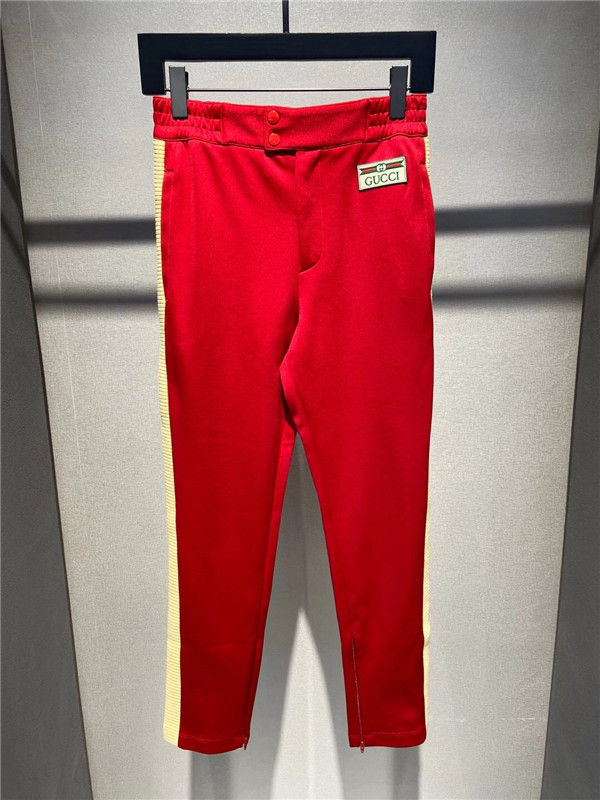 Gucci Side-stripe Track Pants In Red