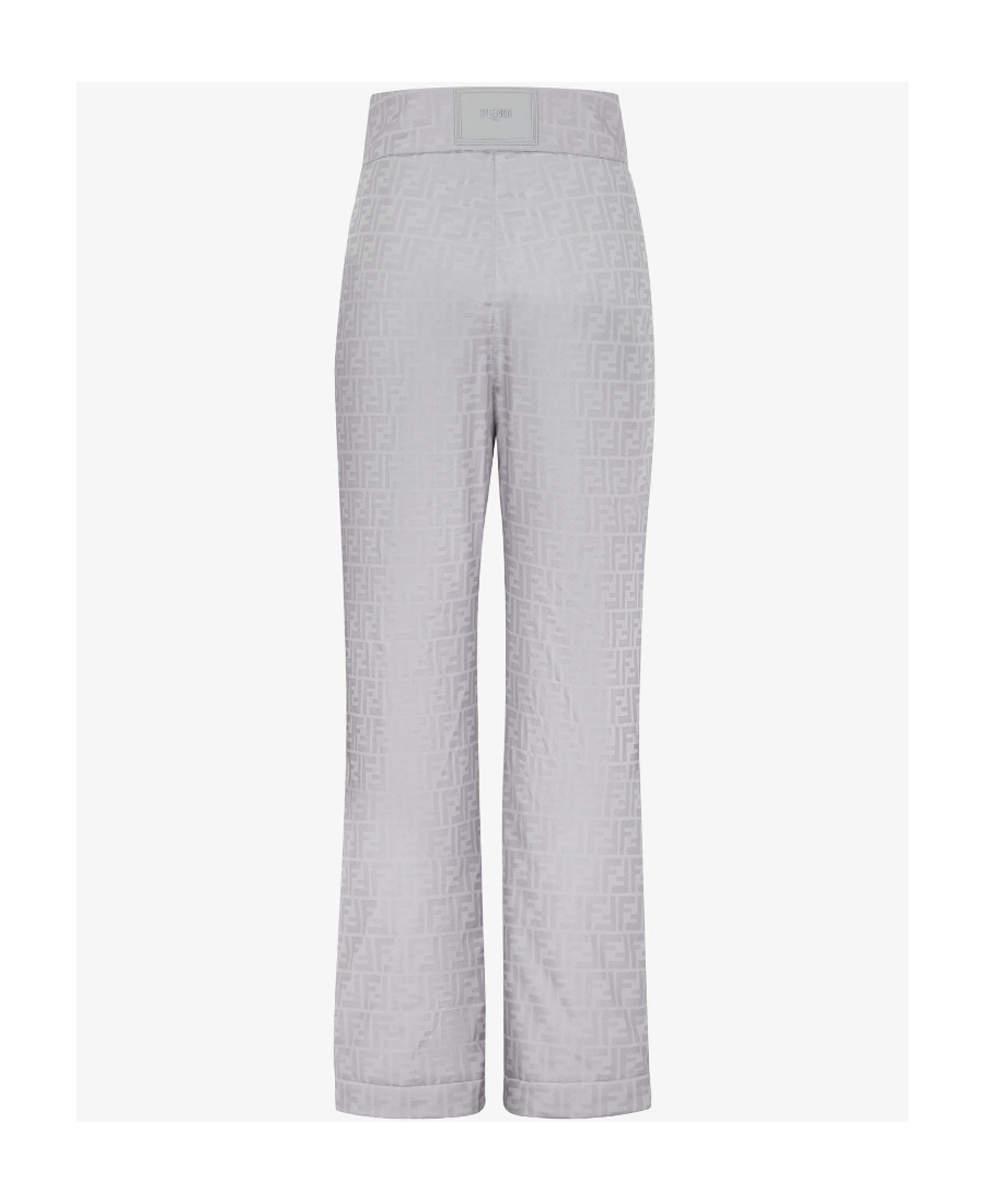 Fendi Grey Ff Tech Fabric Trousers In Gray