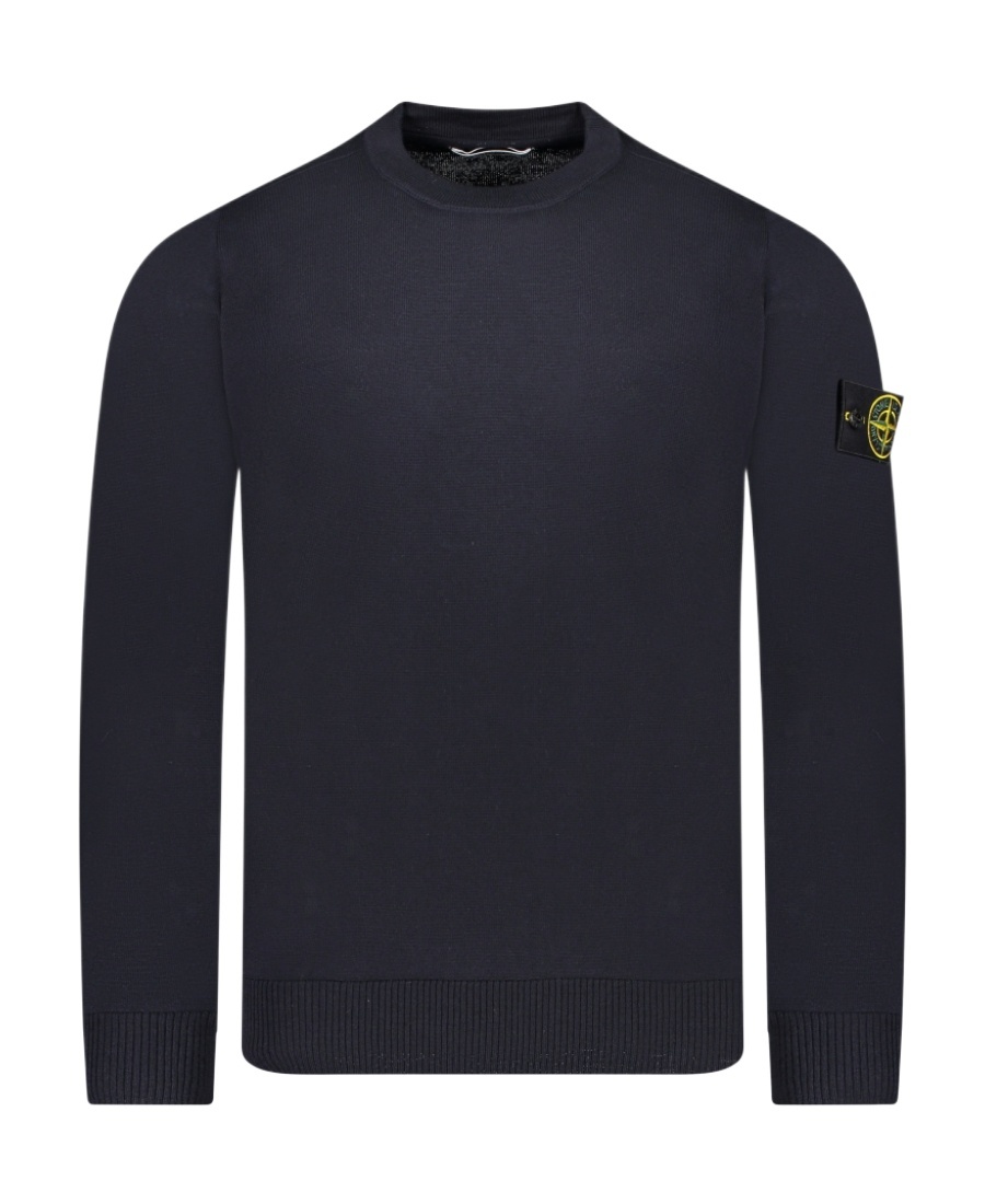 Shop Stone Island Logo Patch Crewneck Jumper In Blue