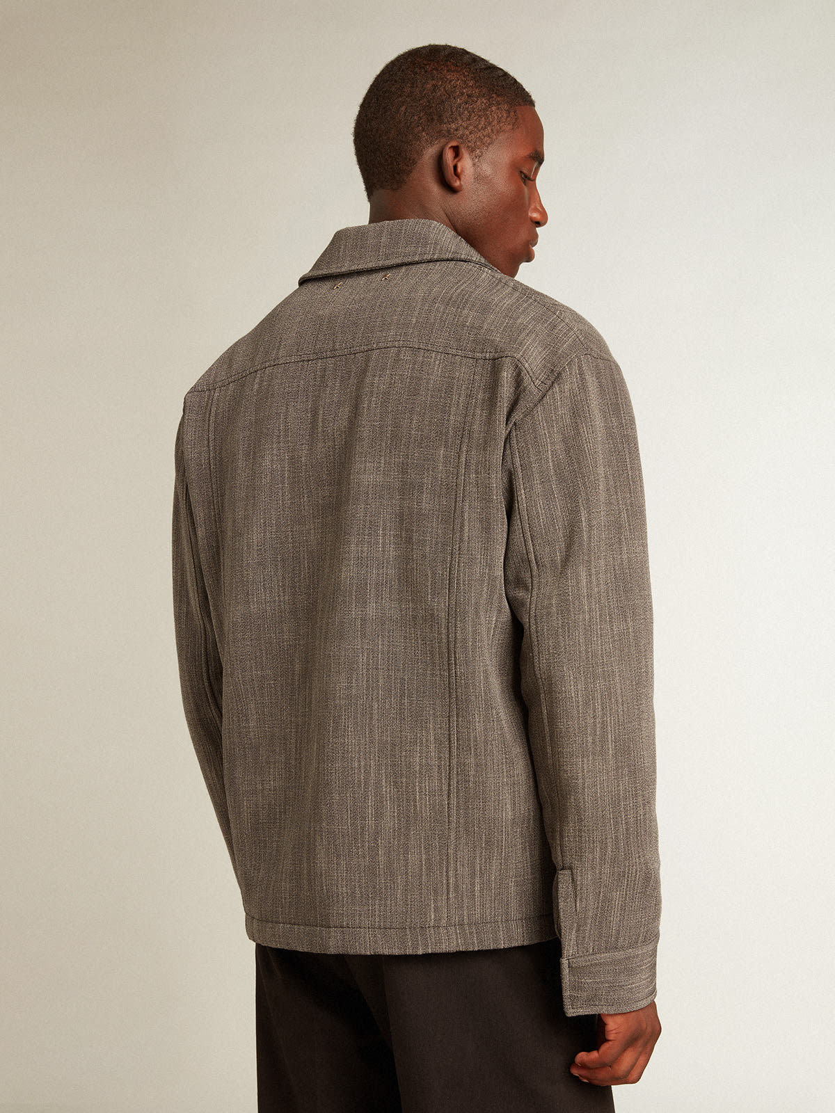 Golden Goose Mens Wool Blend Coach Jacket In Black