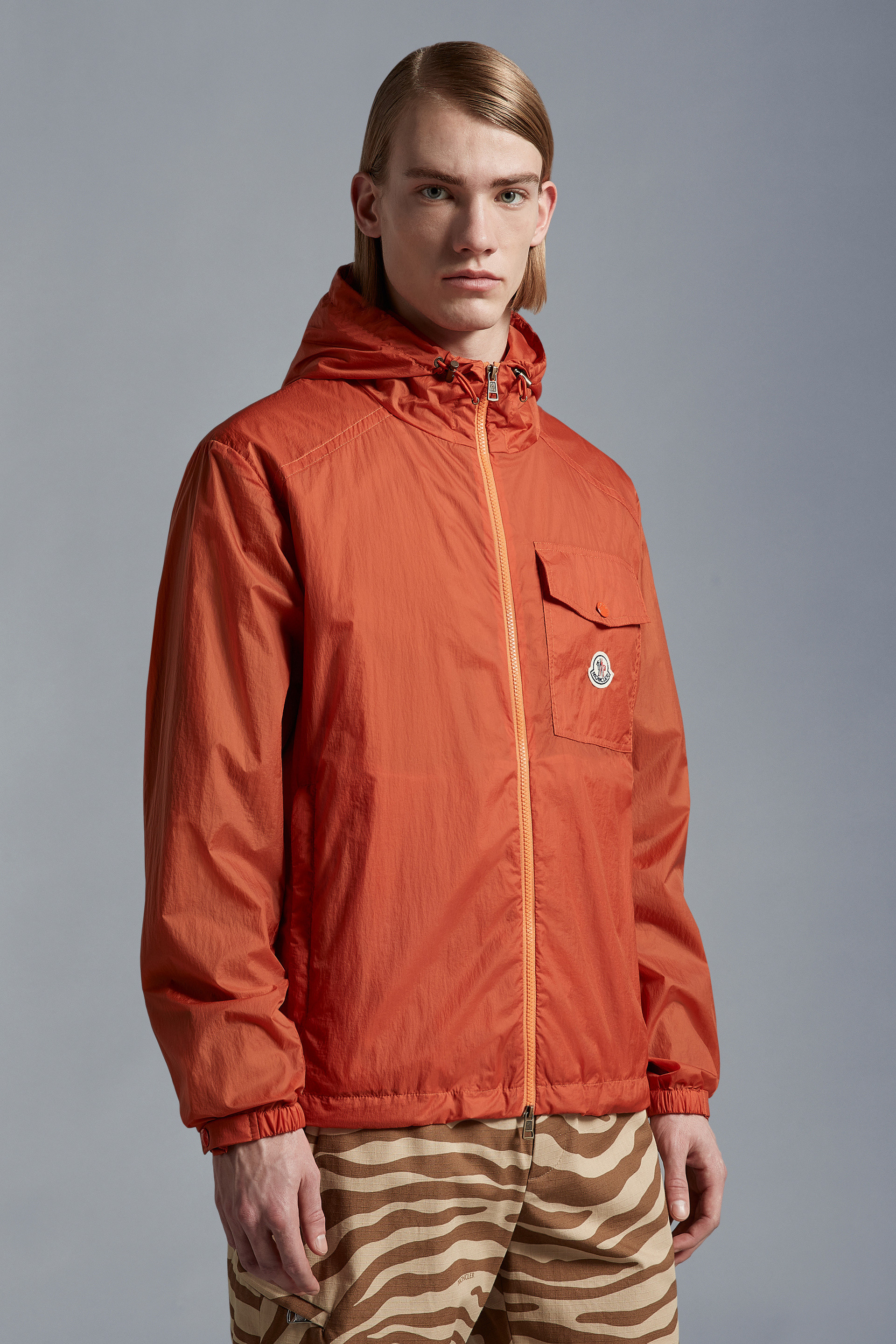 Moncler Samakar Hooded Jacket In Orange