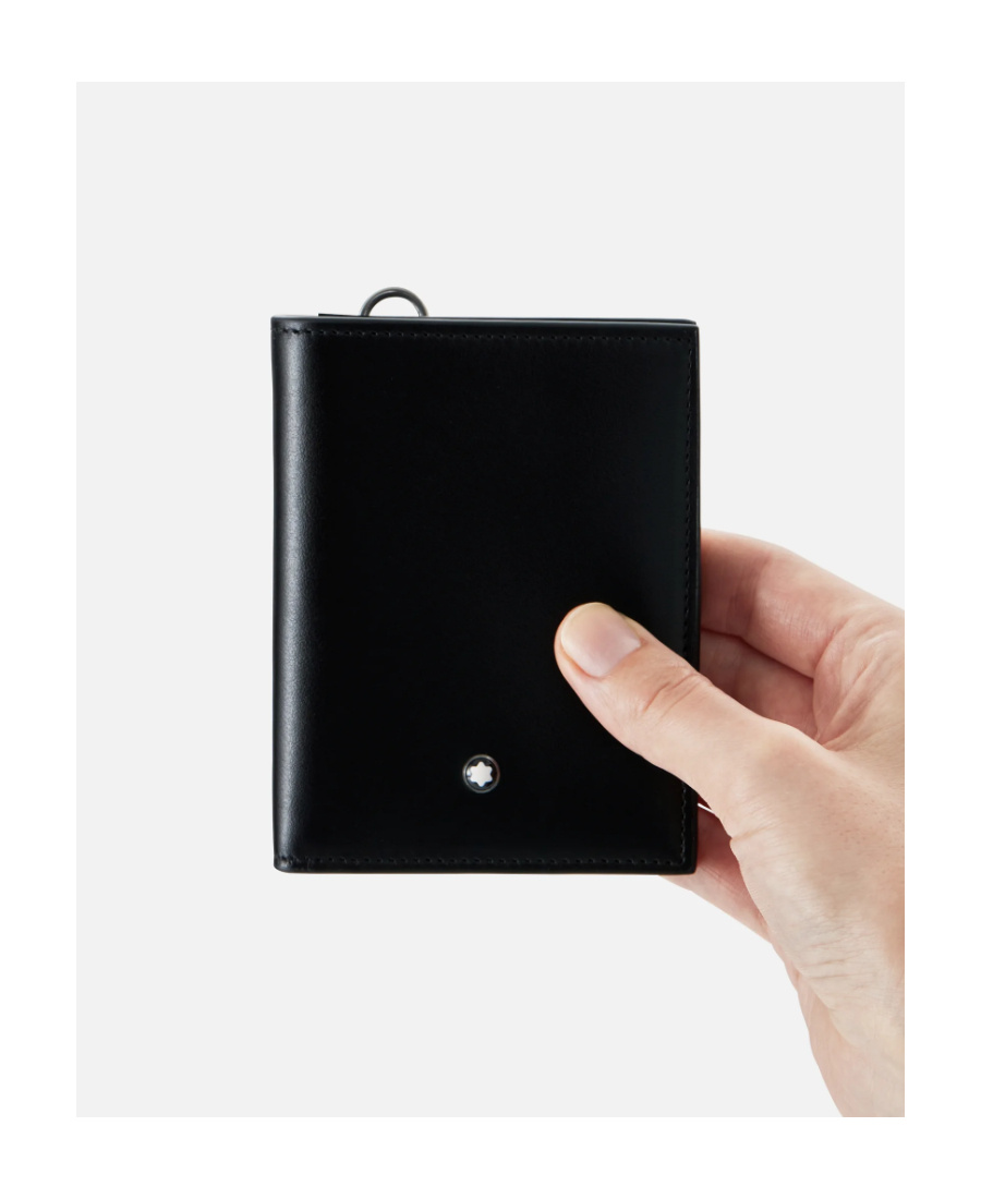 Montblanc Bi-fold Leather Wallet In Black