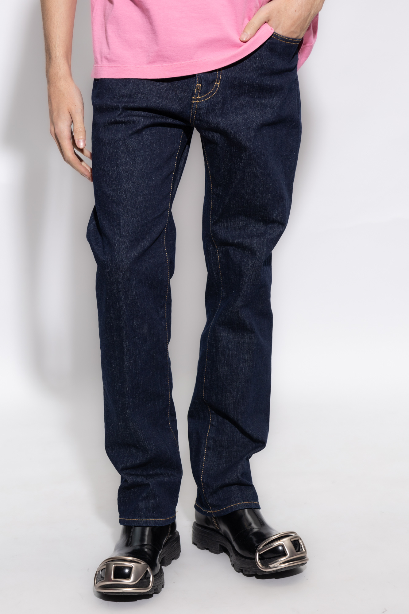 Dsquared2 Straight-leg Cotton Denim Jeans With Logo Detail In Animal Print