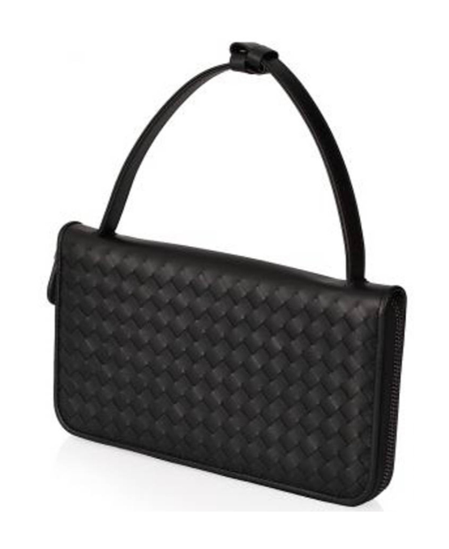 Bottega Veneta Wristband Braided Wallet In Black