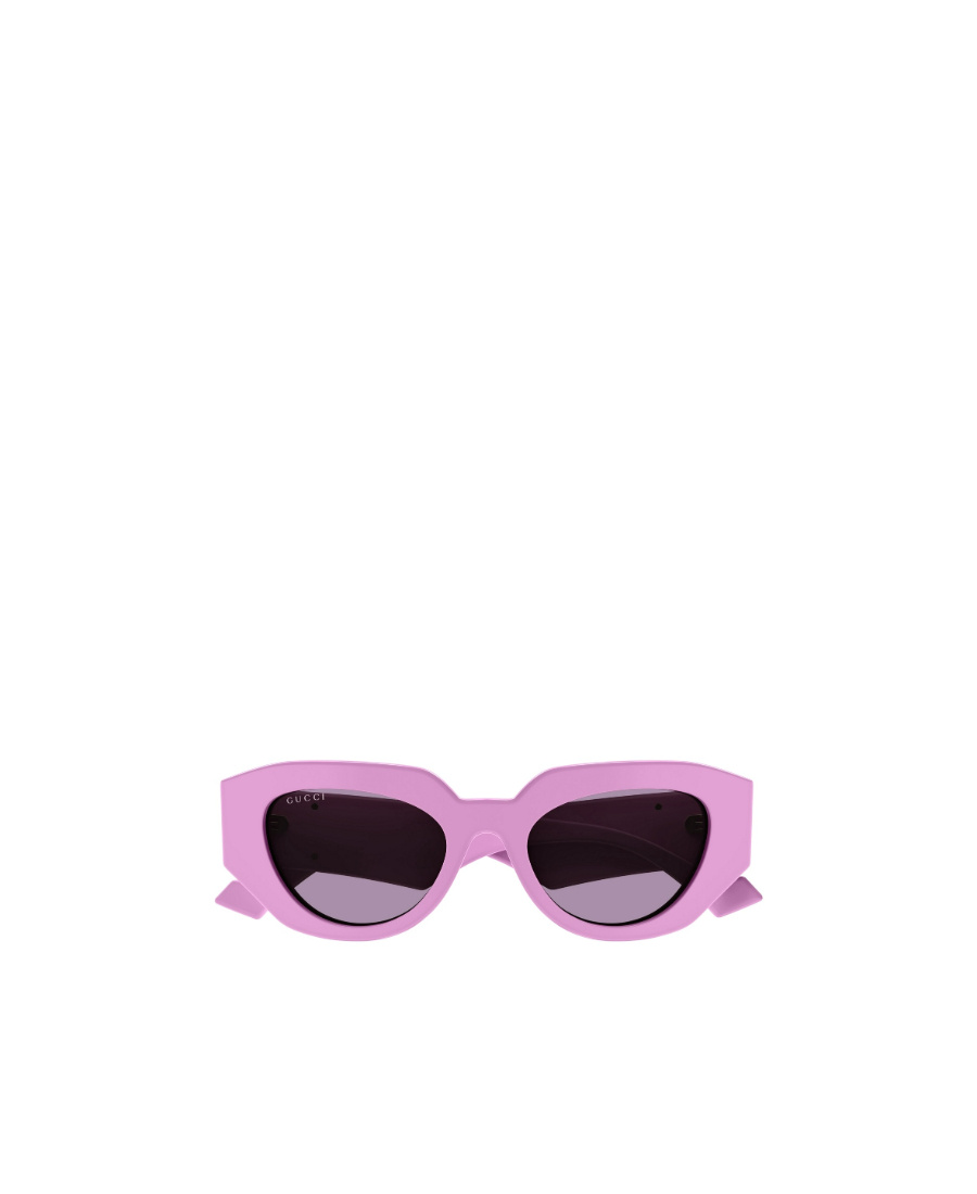 Gucci Gene Gg Oval-frame Sunglasses In Purple