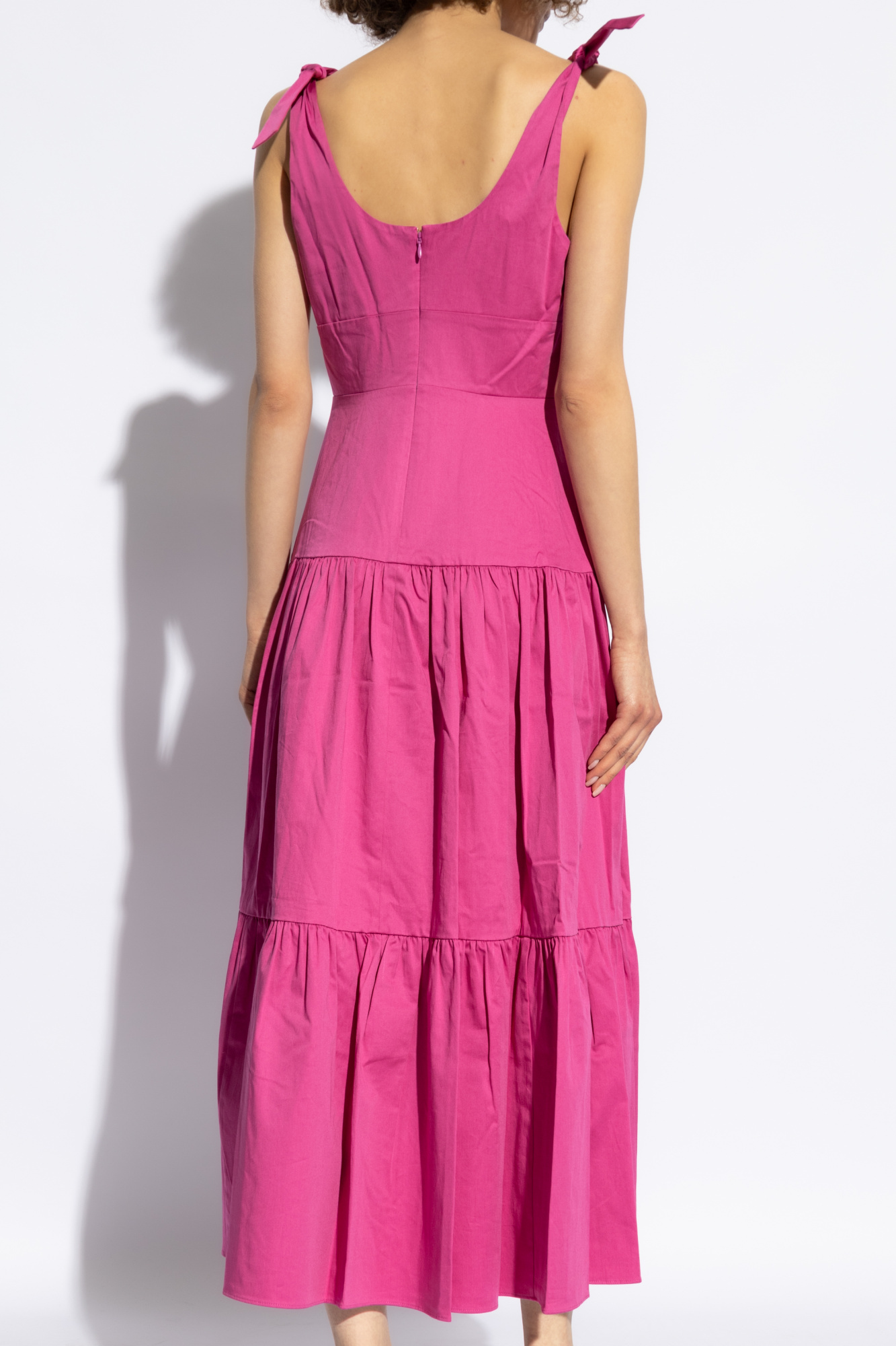 Shop Kate Spade Ruffled Cotton Maxi Dress In Pink