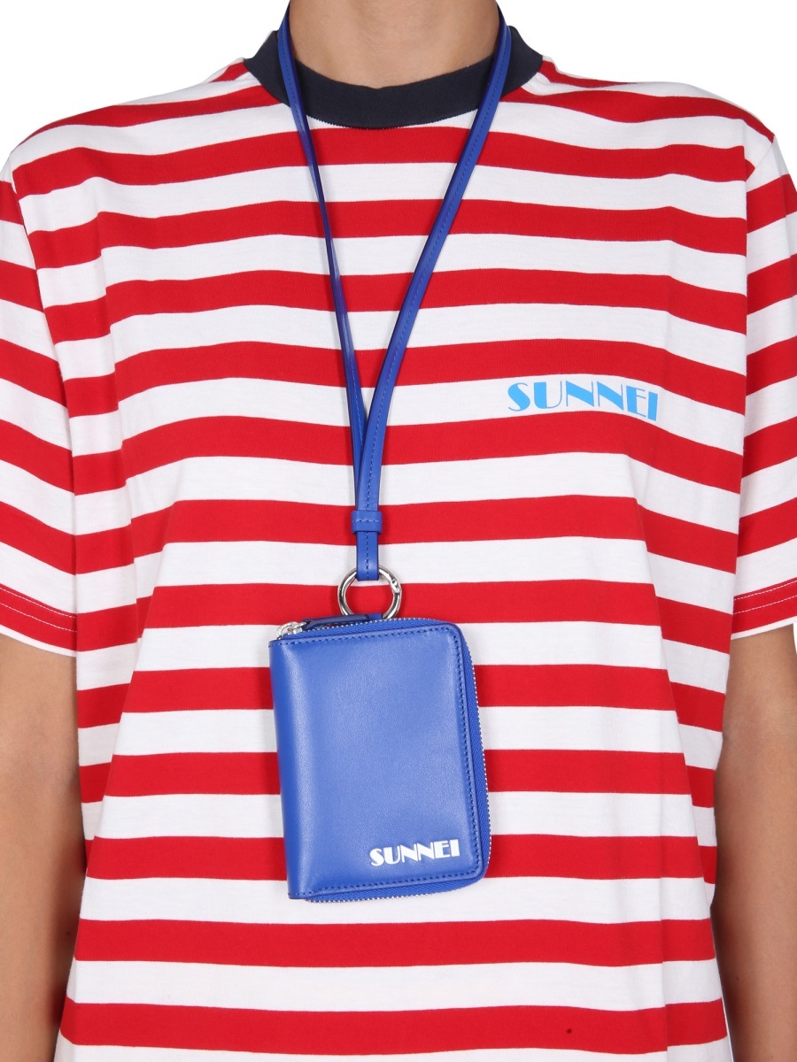 Sunnei Striped T-shirt In Pink