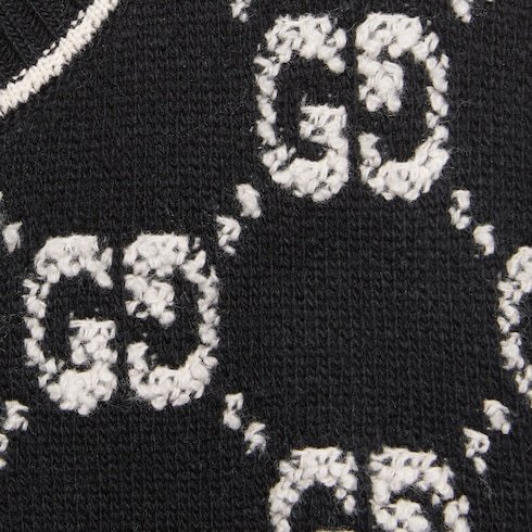 Gucci Gg Bouclé Wool Cardigan In Black