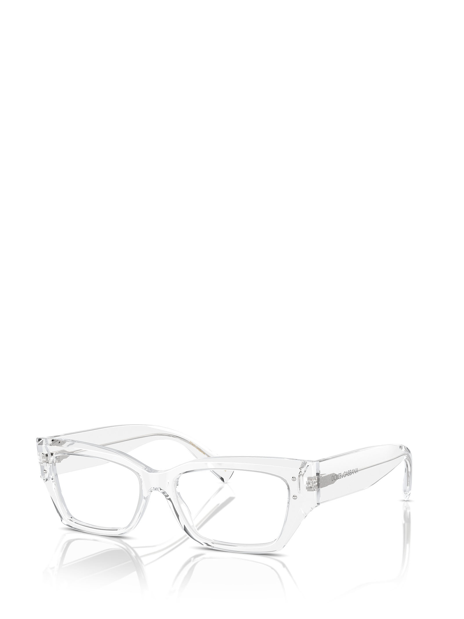 Dolce & Gabbana Dolce  Gabbana Eyewear Rectangular Frame Glasses In White