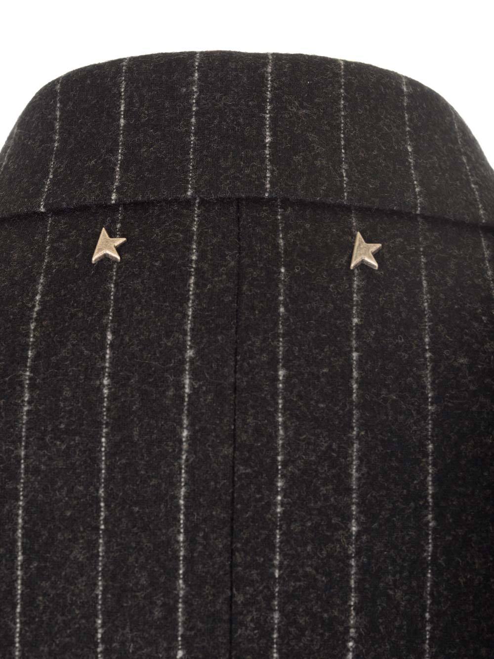 Golden Goose Pinstriped Double-breasted Blazer In Black