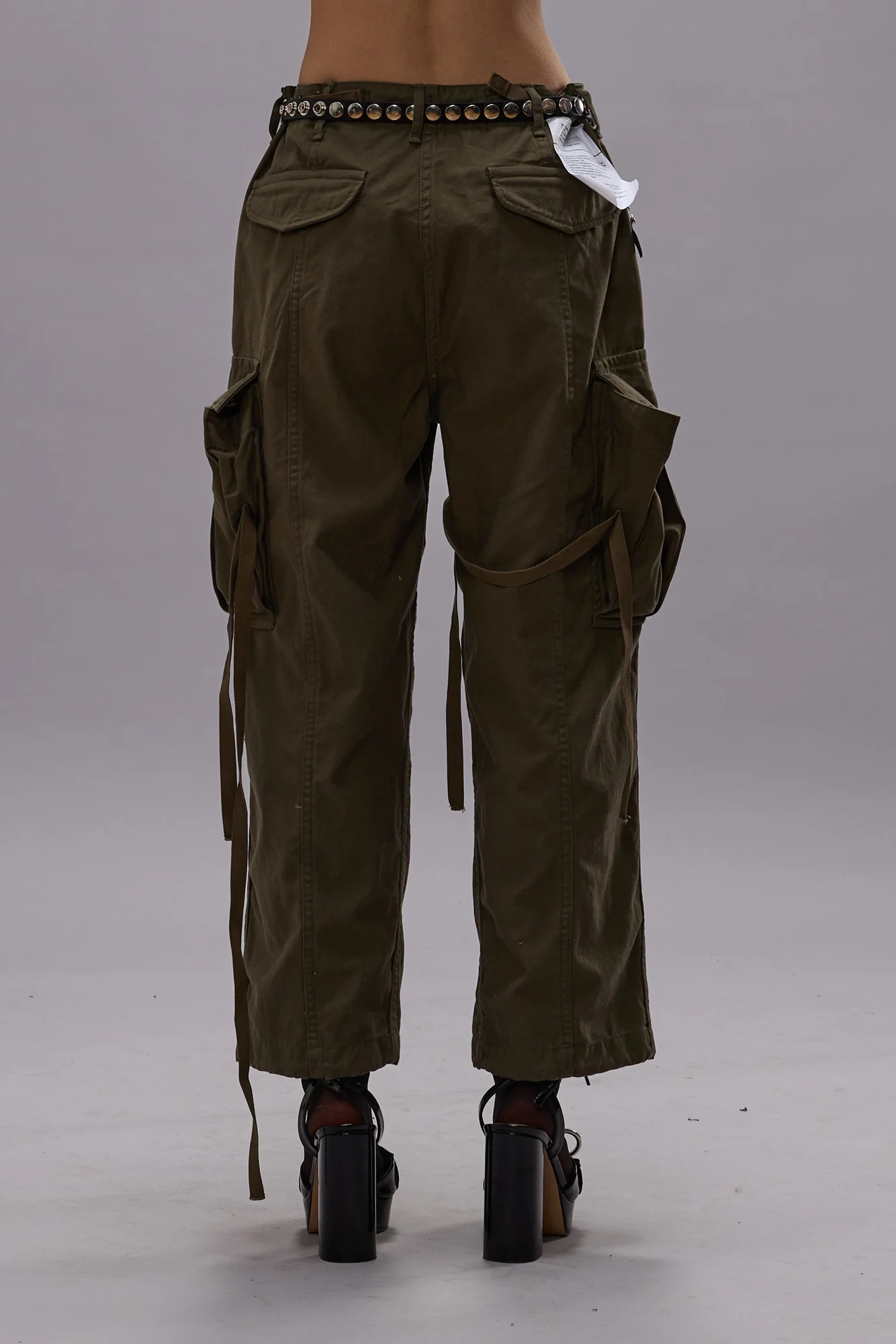 R13 Cotton Cargo Trousers In Green