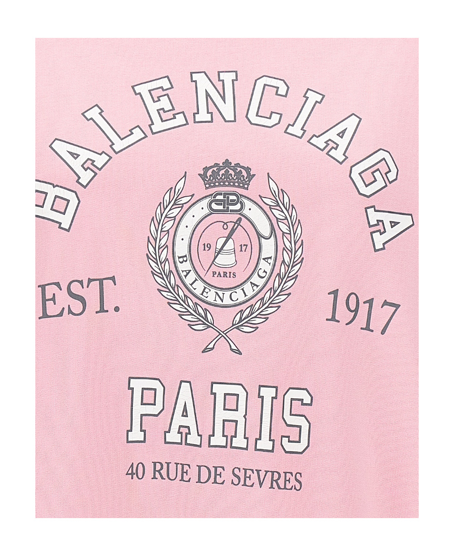Balenciaga College 1917 Crewneck Sweatshirt In Pink