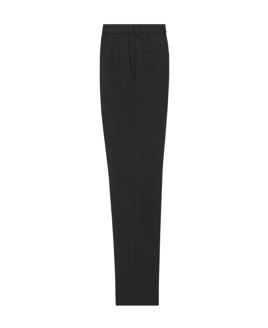 Saint Laurent Straight-leg Virgin Wool Tailored Trousers In Black