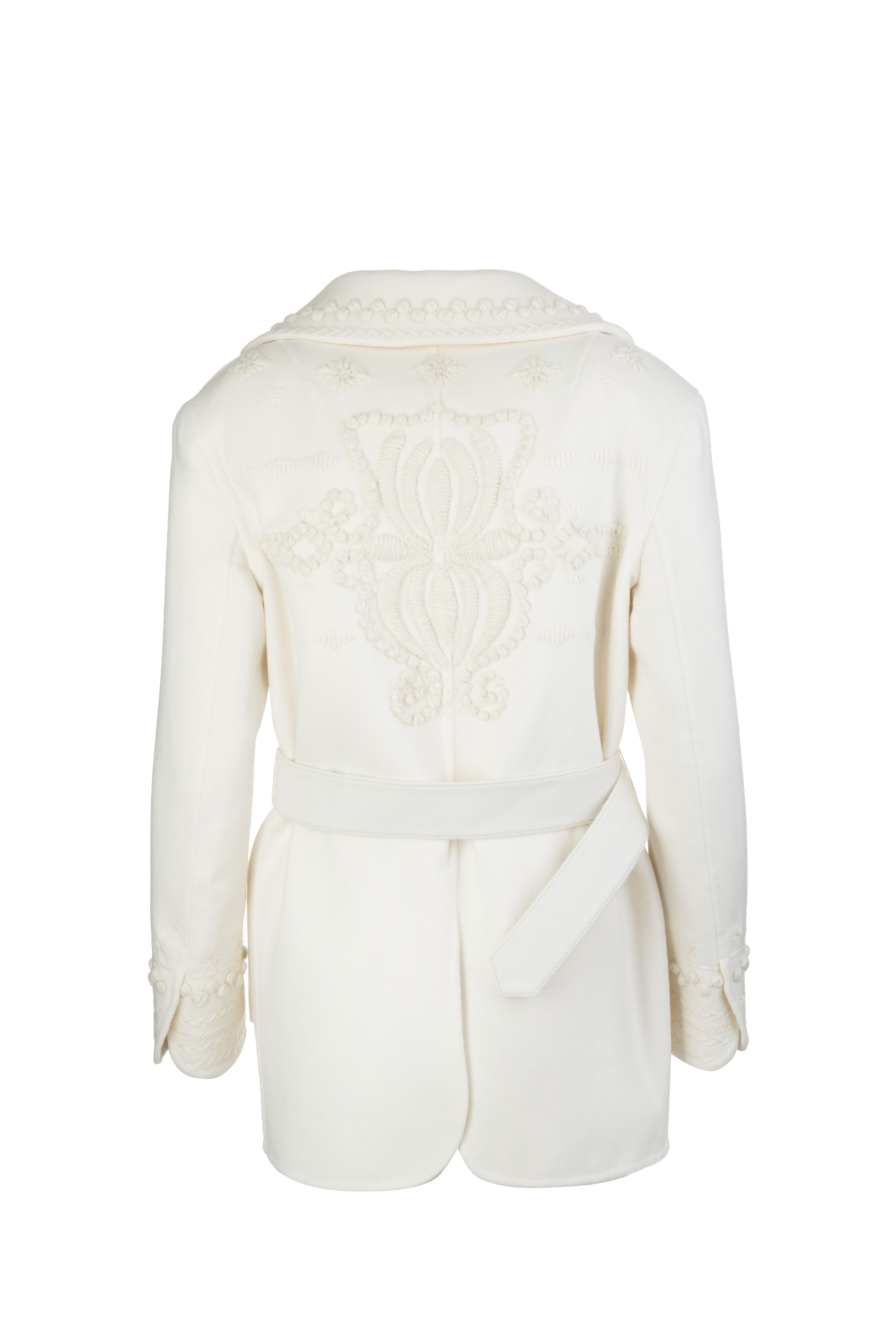 Ermanno Scervino Embroidered Wool Jacket In White