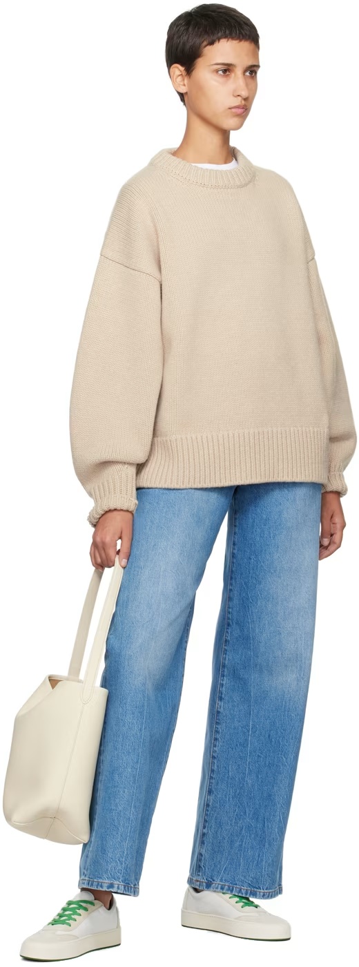 The Row Ophelia Oversized Wool And Cashmere Sweater In Gray