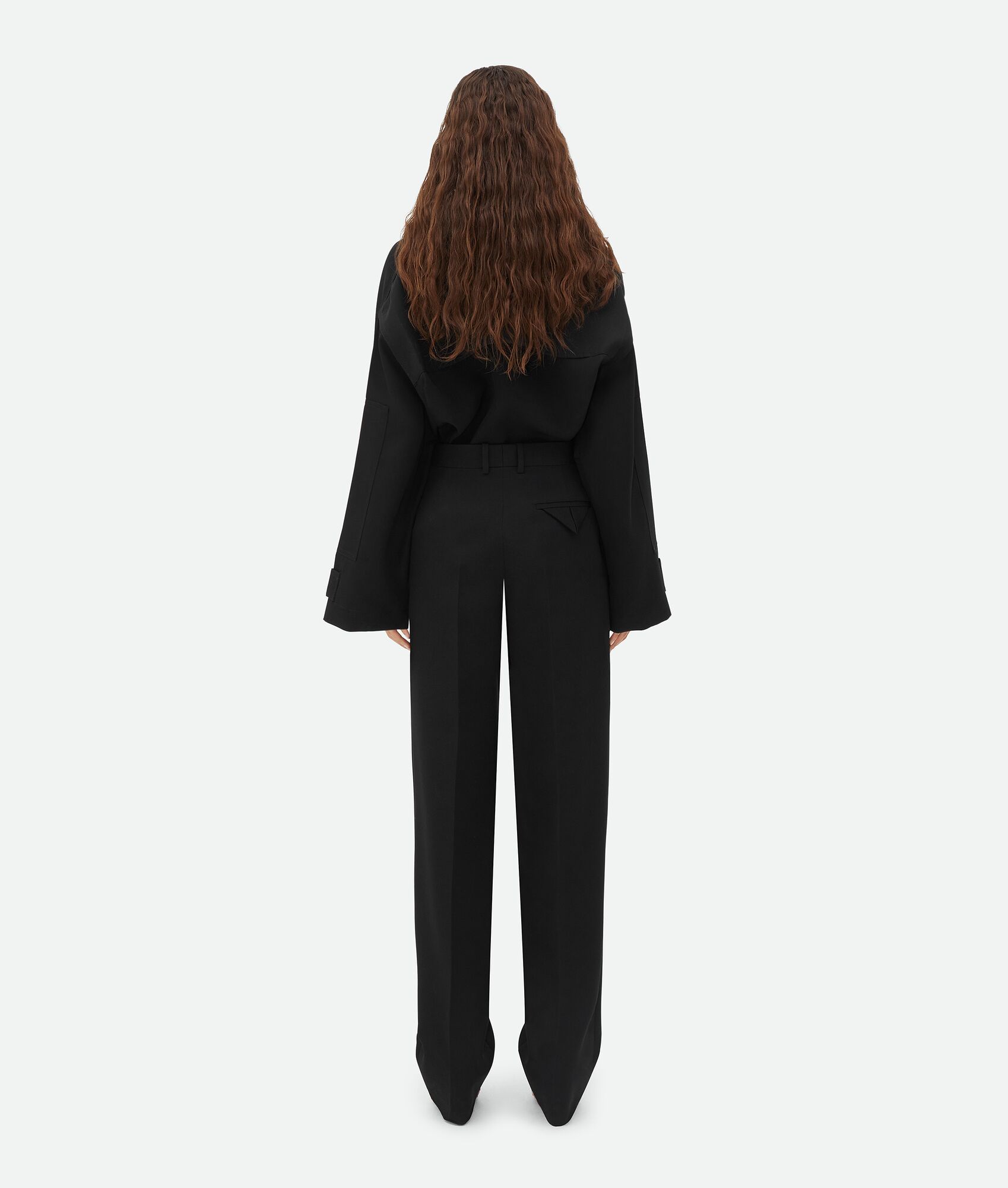 Bottega Veneta Twill Wool Tapered Trousers In Black