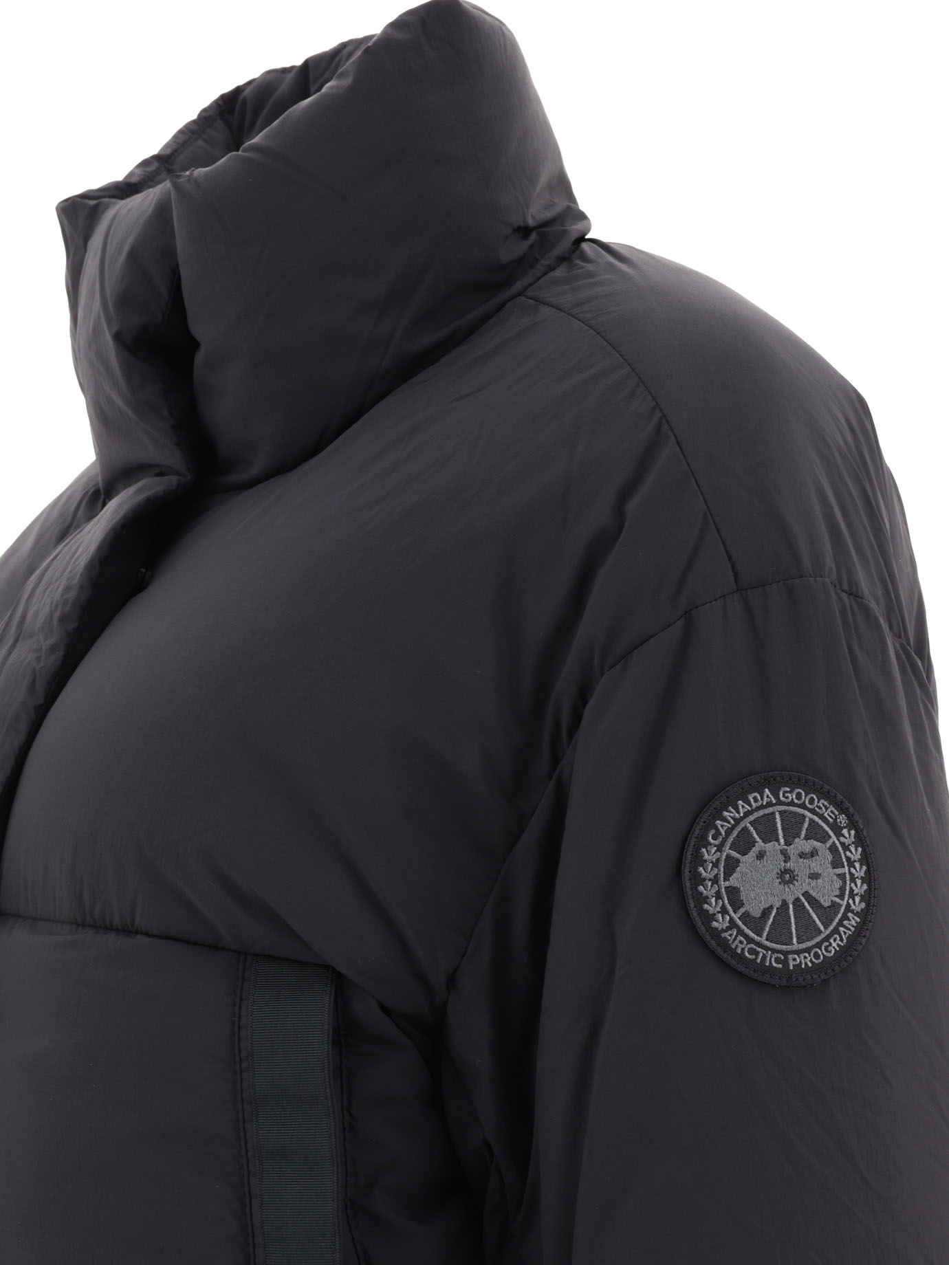 Shop Canada Goose Junction Cropped Puffer Jacket In Black