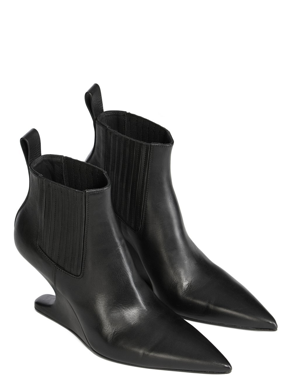 Rick Owens Ankle Boot With Pointed Toe And Sculptural Heel In Black