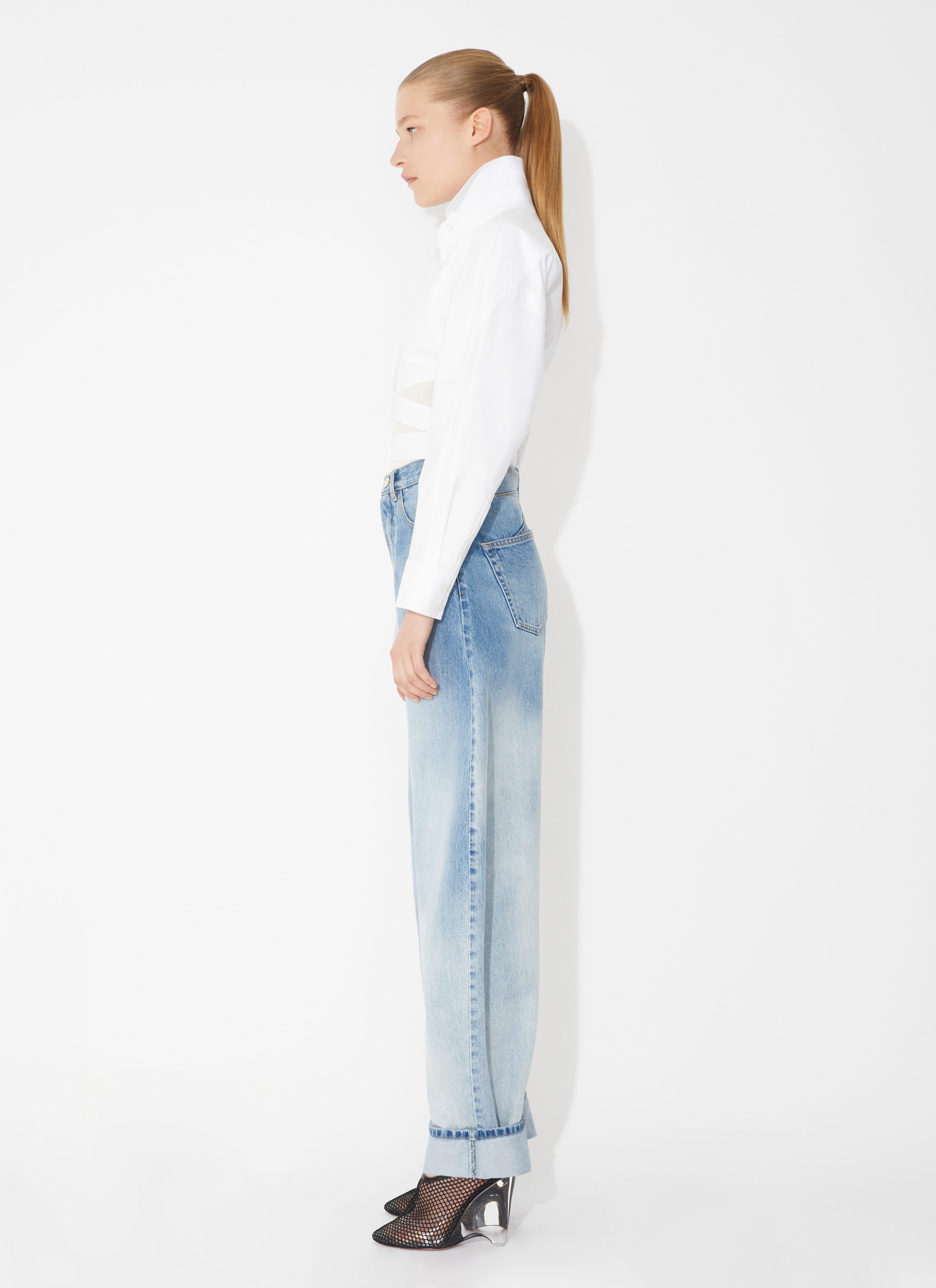Alaïa Wool Short-sleeve Bodysuit In White