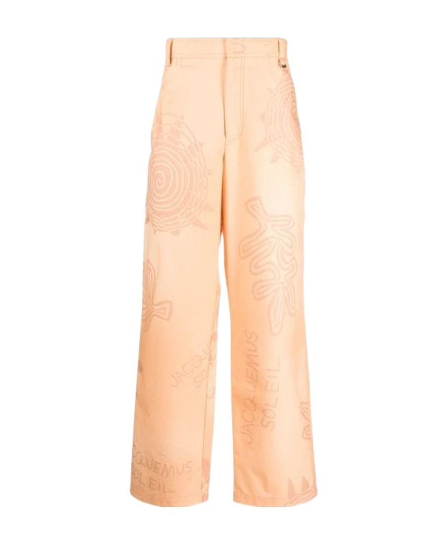 Jacquemus Logo Casual Trousers In Nude