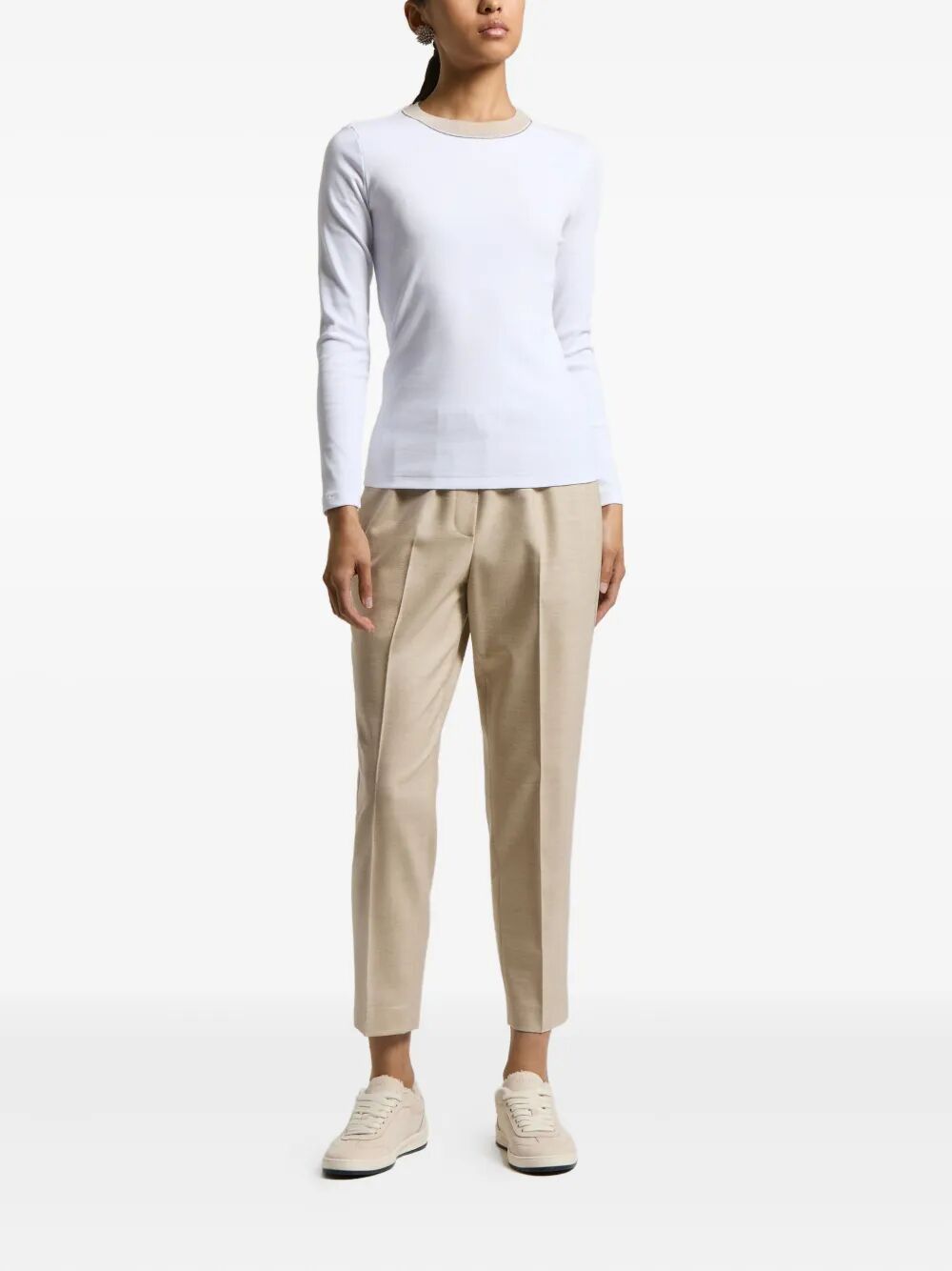 Peserico Elasticated-waist Trousers In Gold