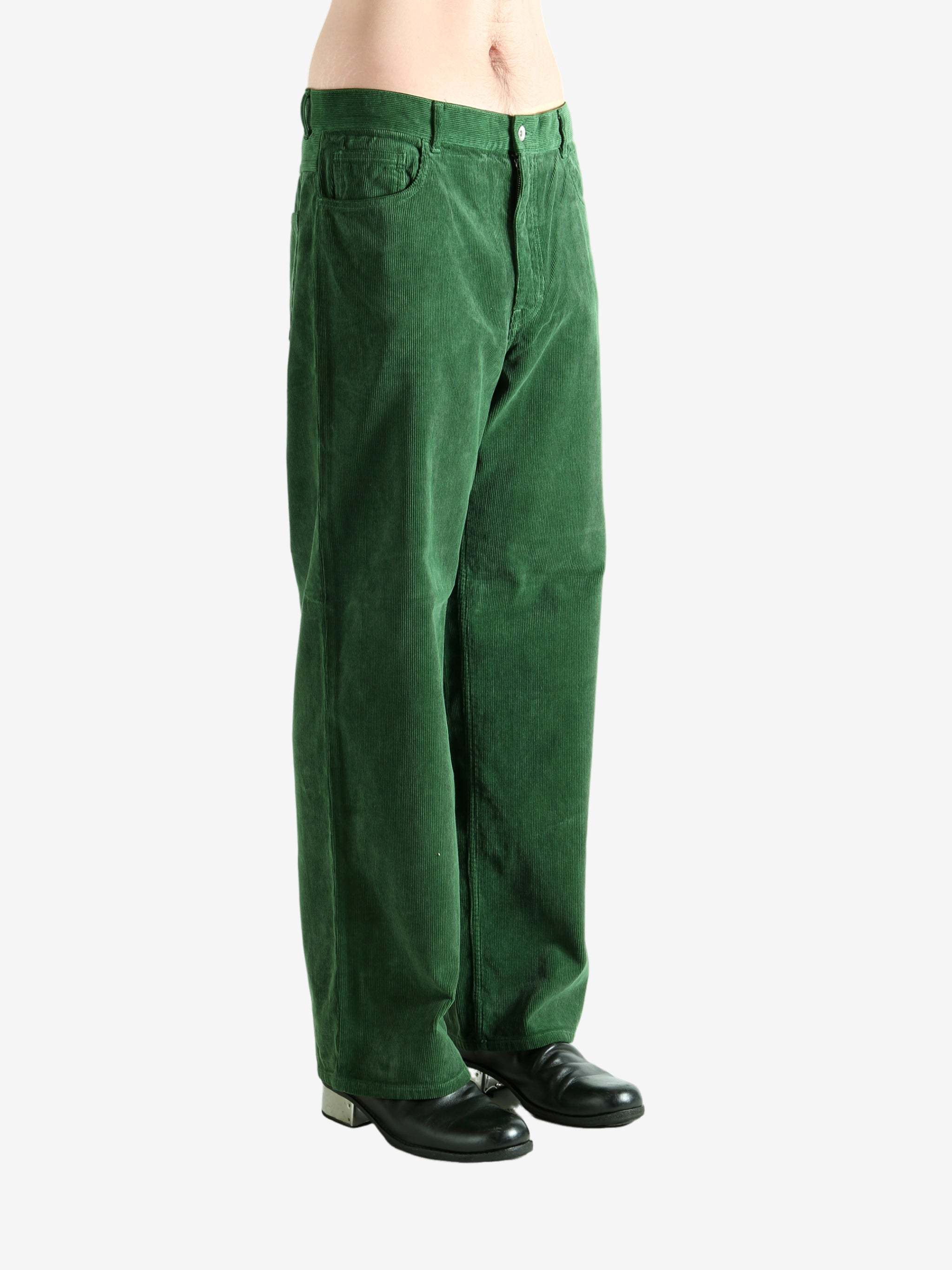 Auralee Belt Loop Casual Pants In Green