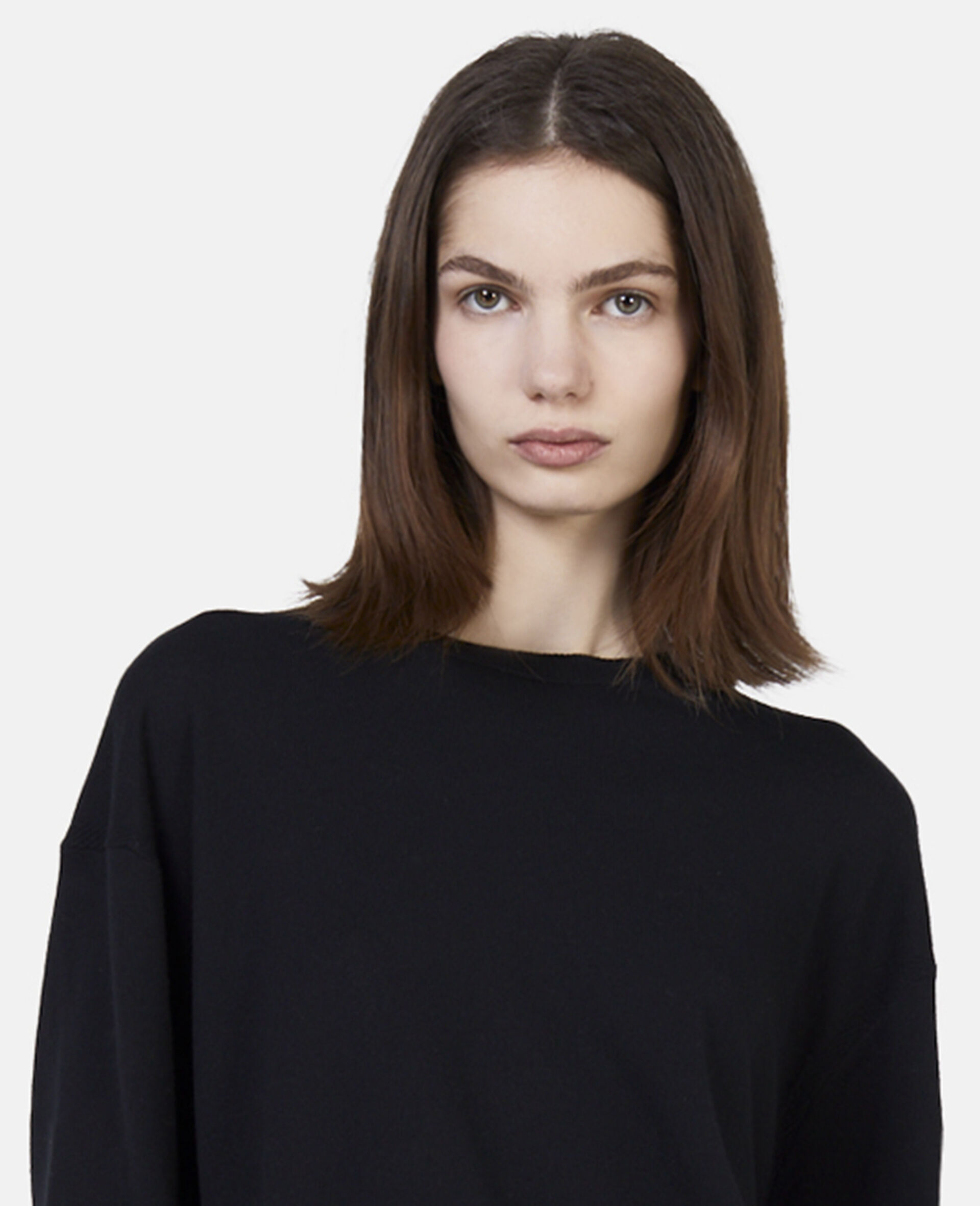 Shop Stella Mccartney Iconics Split-cuff Jumper In Black