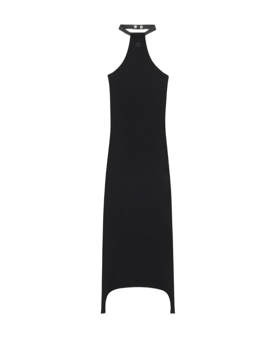 Courrèges Halterneck Bodycon Dress In Black