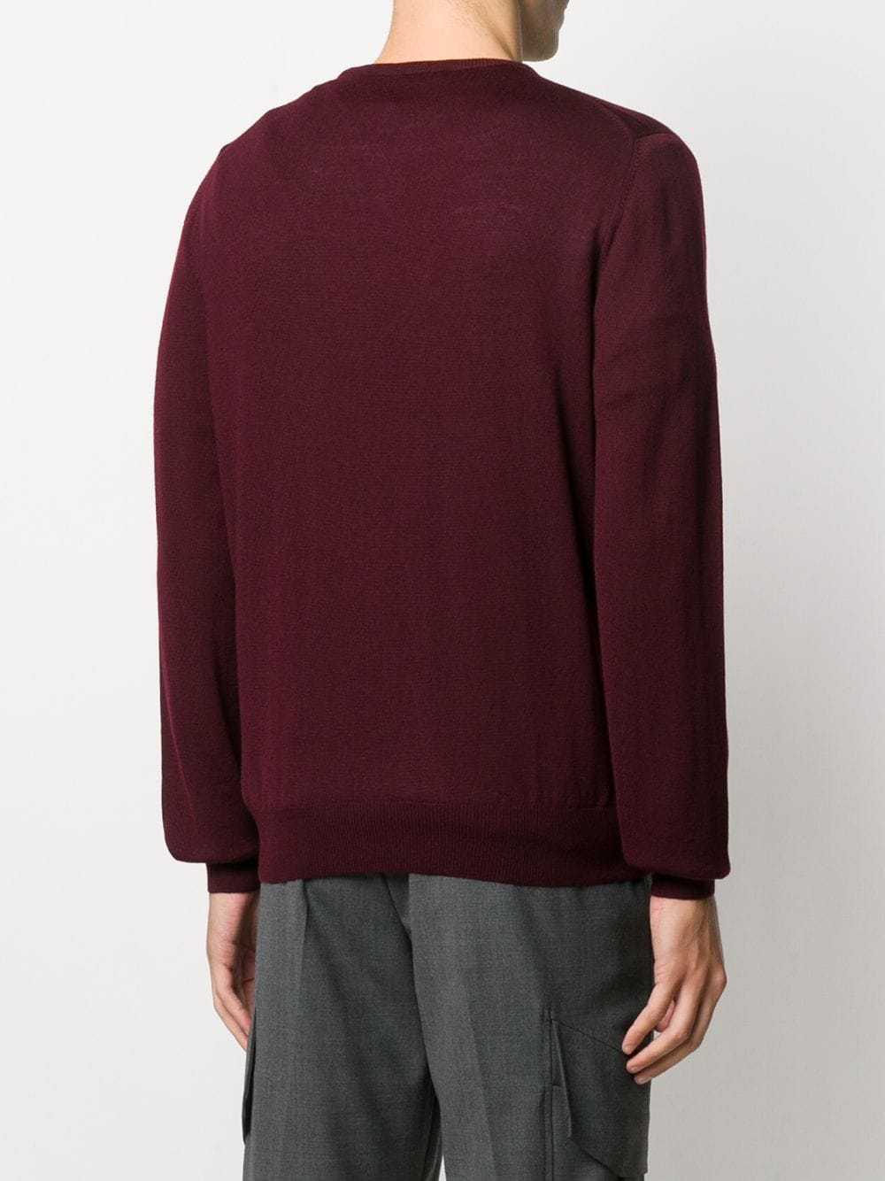 Barba Napoli Crewneck Wool Jumper In Brown