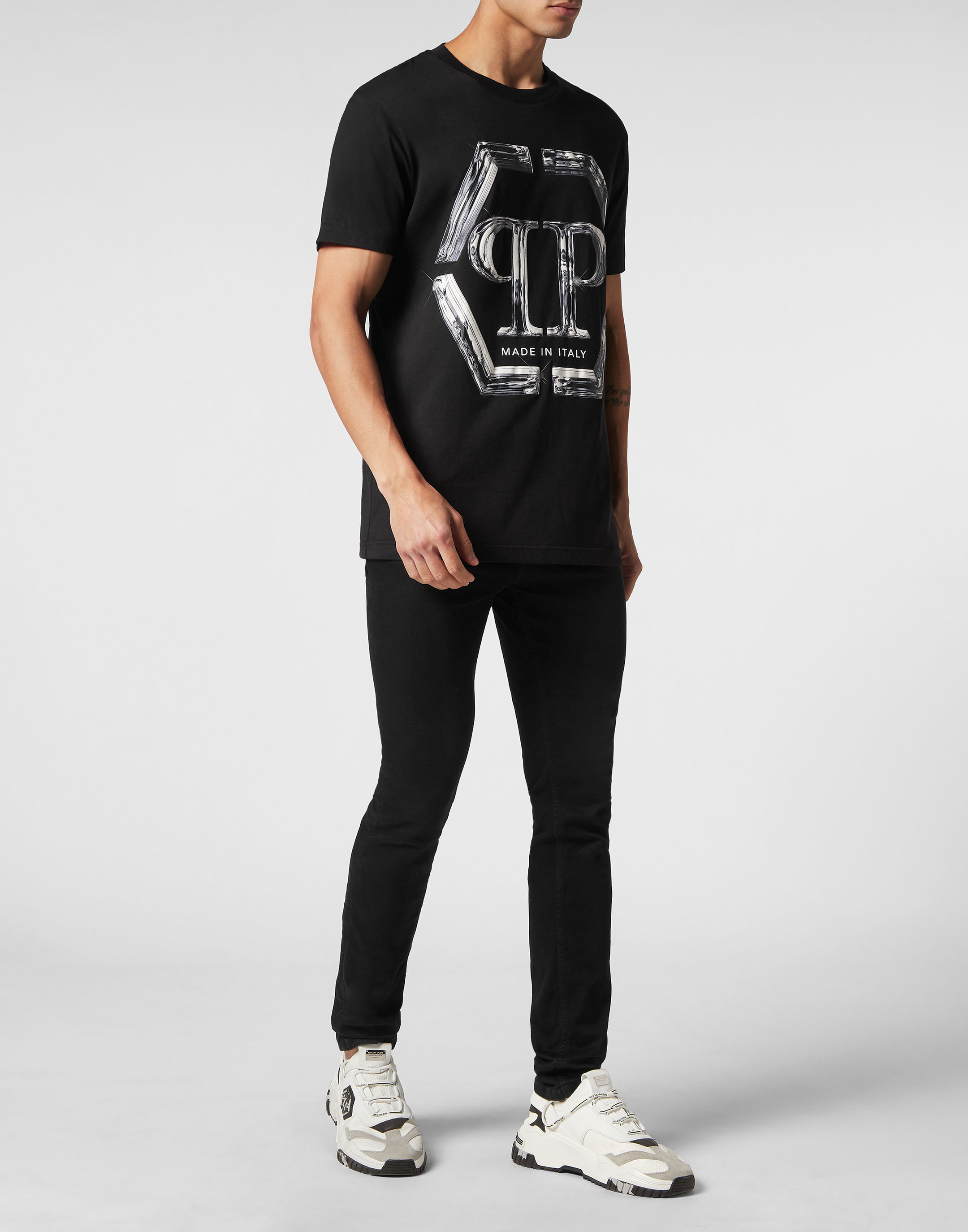 Philipp Plein Logo-print Cotton T-shirt In Black