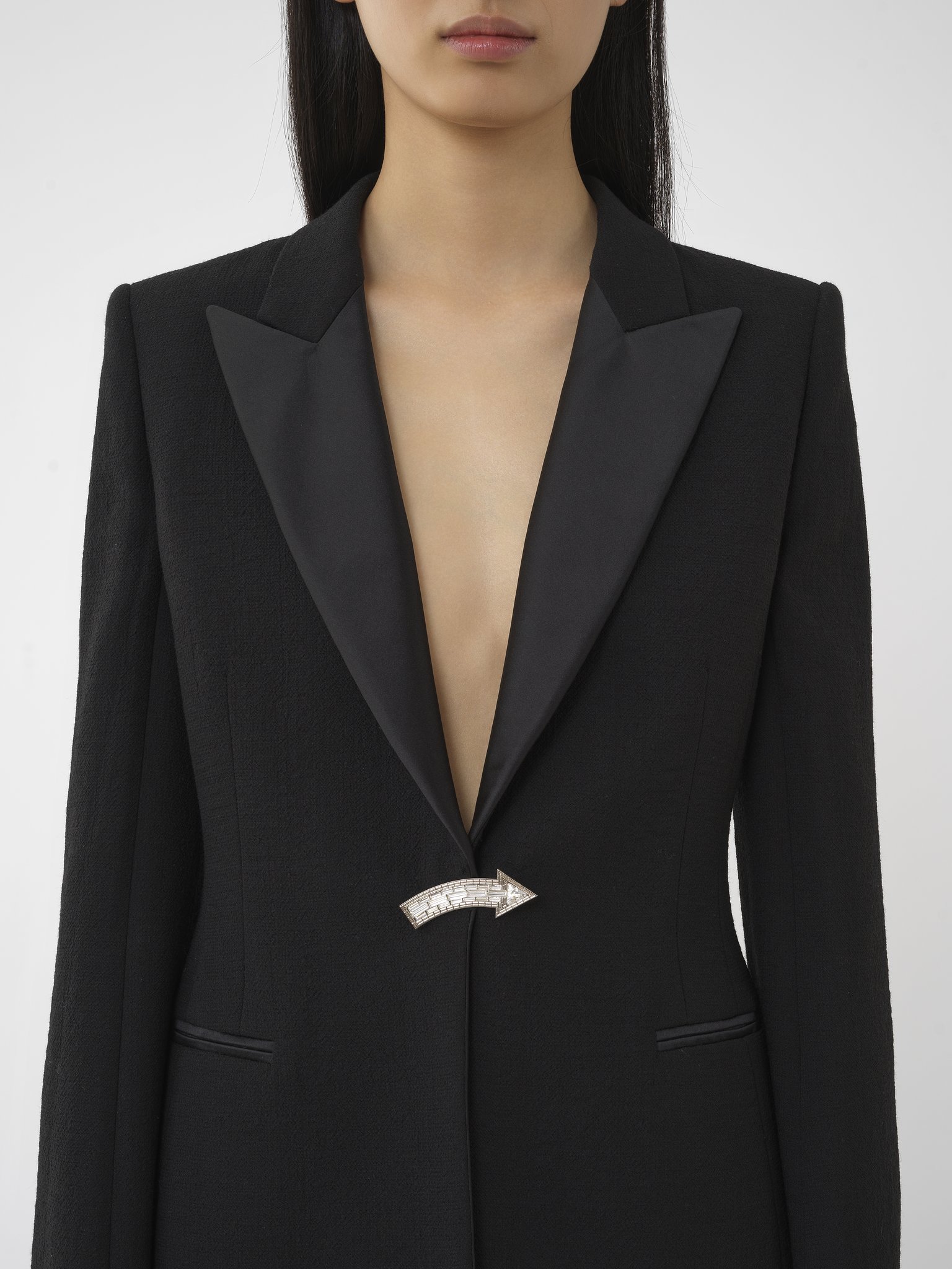 Shop Chloé Embellished Tuxedo Jacket In Black