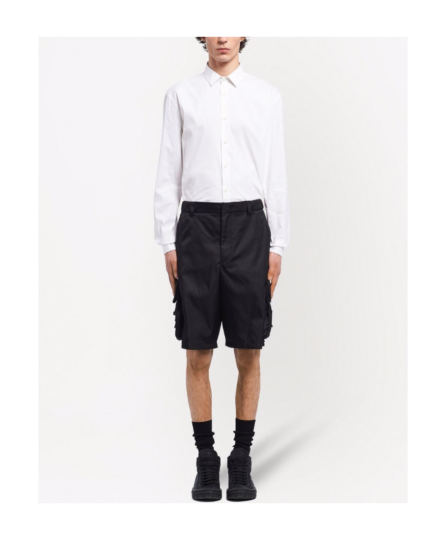 Prada Re-nylon Bermuda Shorts In Black